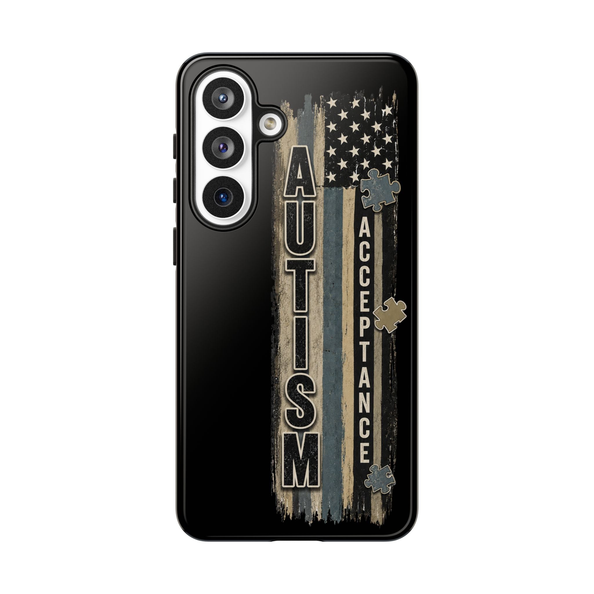 Autism Acceptance Phone Case Puzzle Piece Flag iPhone Samsung Tough Case Autism Awareness Neurodiversity Gift Special Needs Case