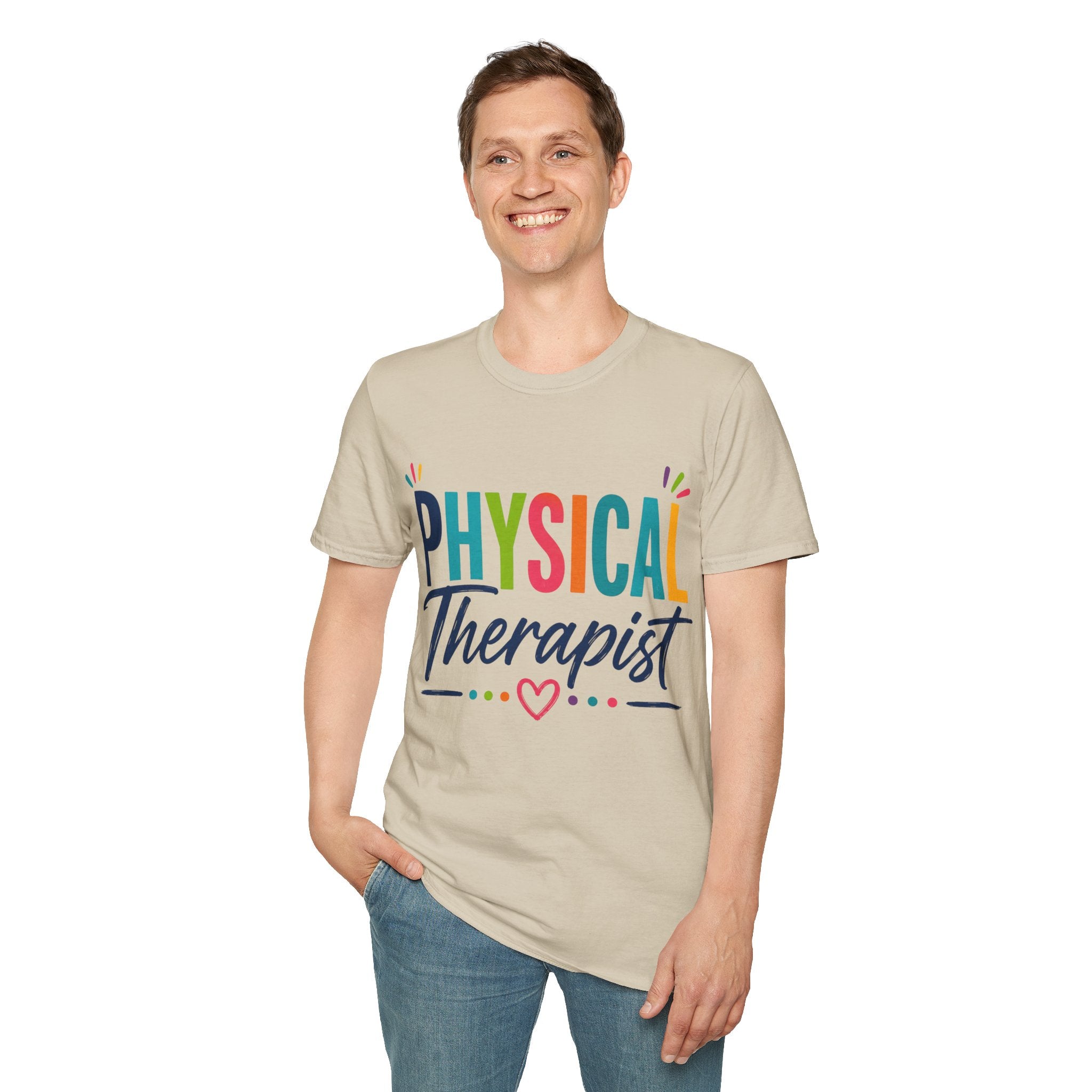 Physical Therapist Shirt | Colorful Typography Heart T-Shirt | Physical Therapy Gift | Healthcare Professional Apparel | Therapist Shirt