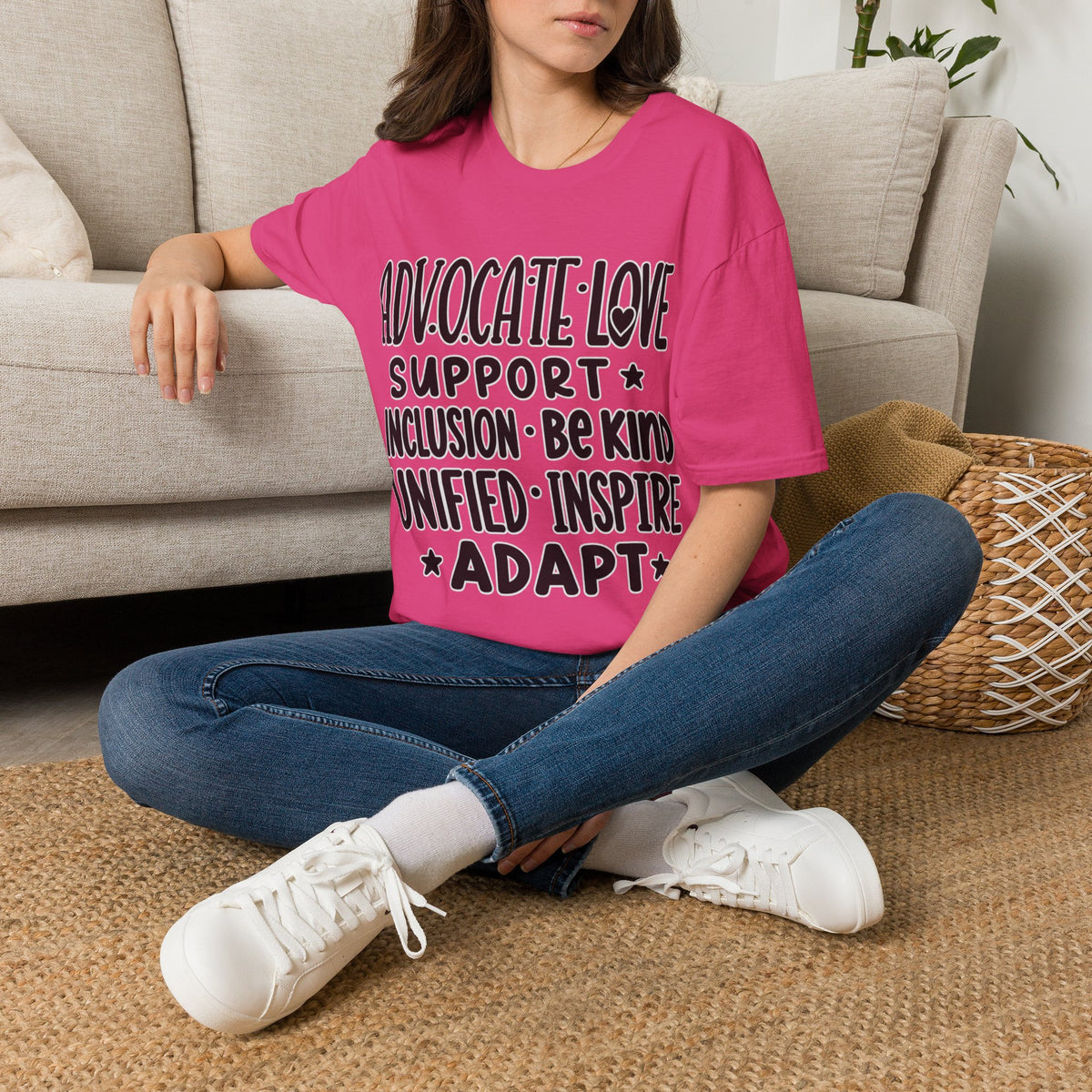 Advocate Support Inclusion Love T-Shirt, Disability Awareness Shirt, Inclusive Typography Tee, Disability Advocate Gift