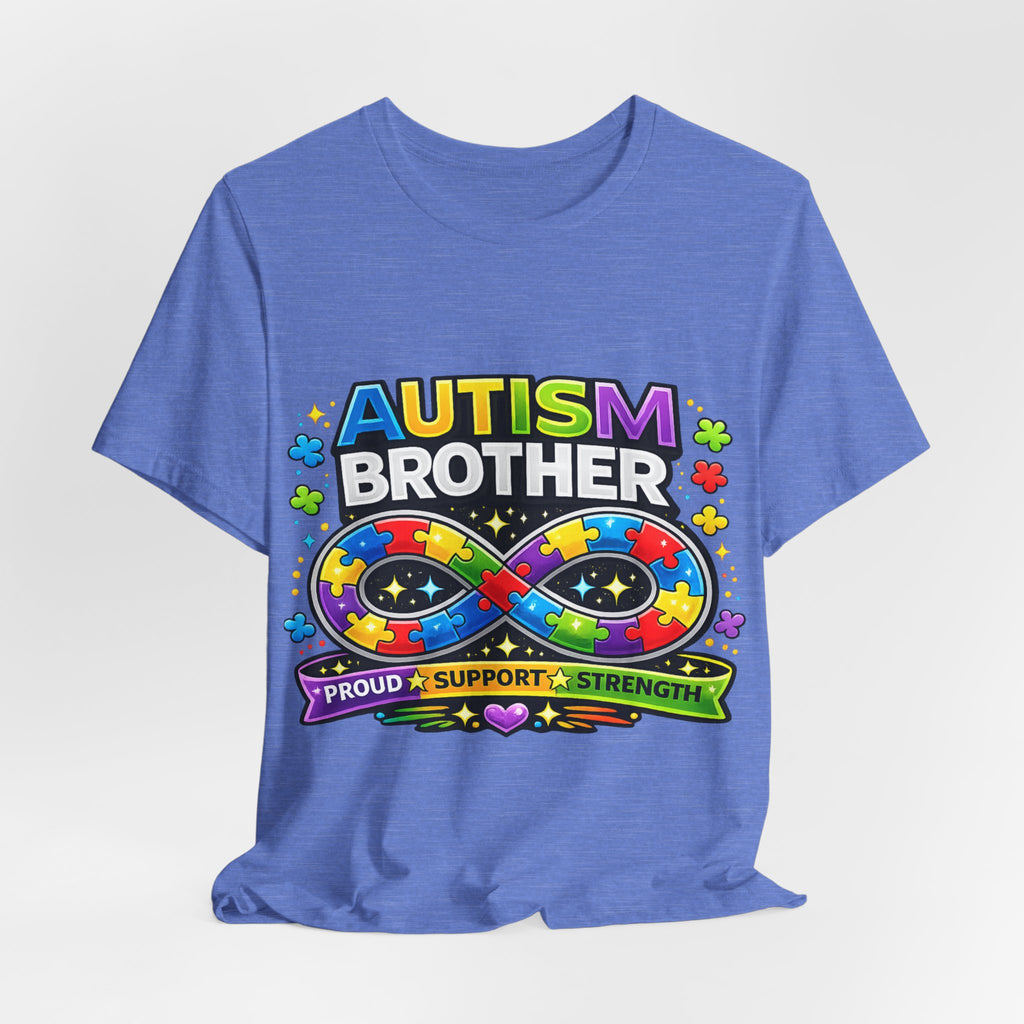Autism Brother Infinity Puzzle Ribbon T-Shirt | Proud Support Strength
