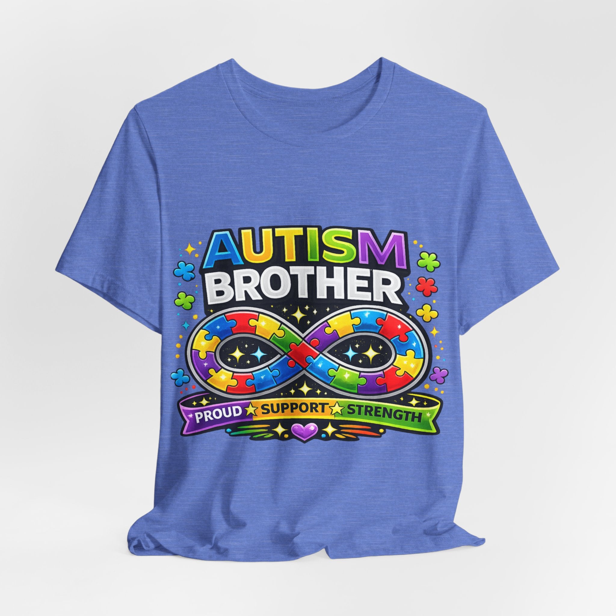 Autism Brother Infinity Puzzle Ribbon T-Shirt | Proud Support Strength