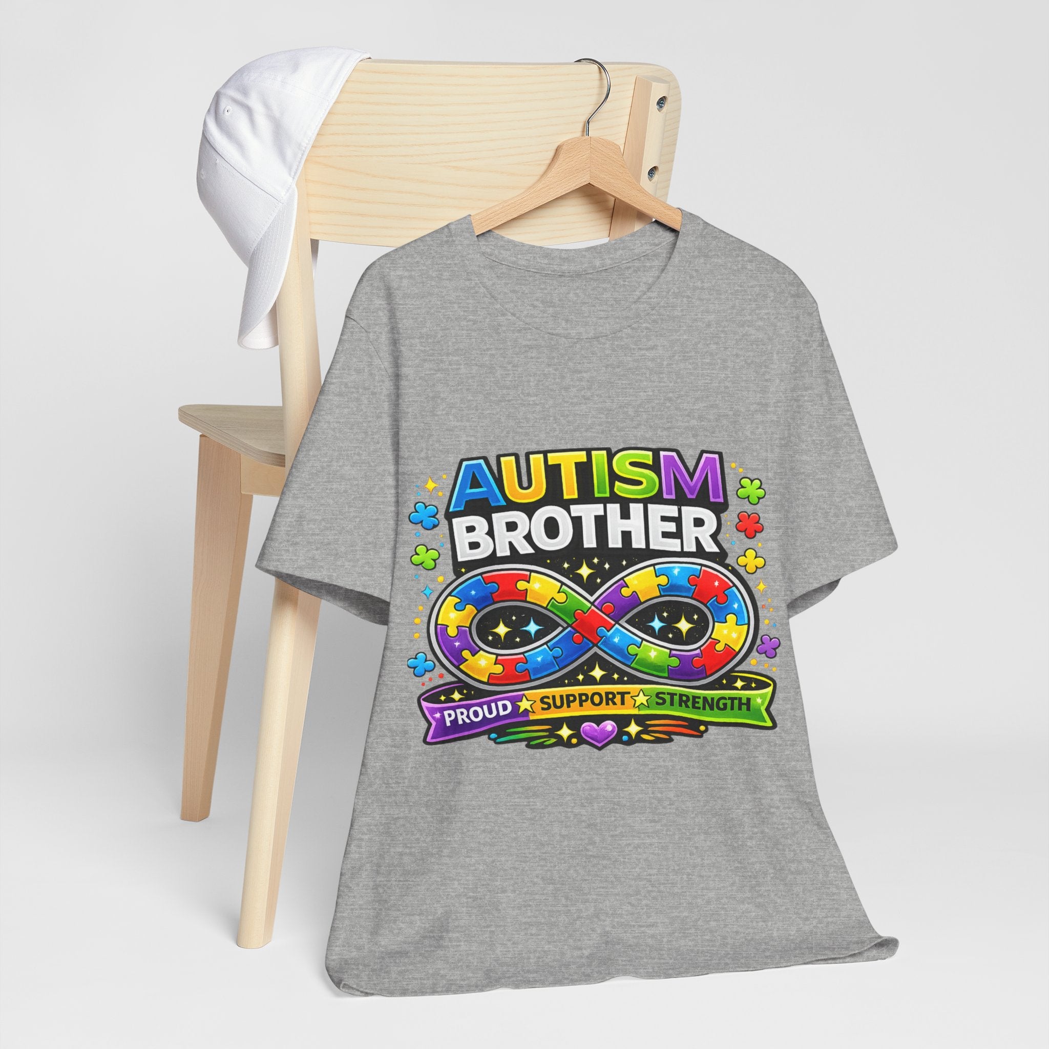 Autism Brother Infinity Puzzle Ribbon T-Shirt | Proud Support Strength