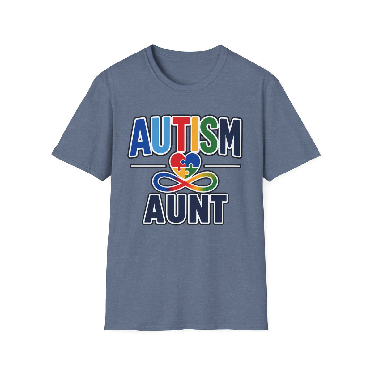 Autism Aunt T-Shirt | Puzzle Heart Infinity Logo
