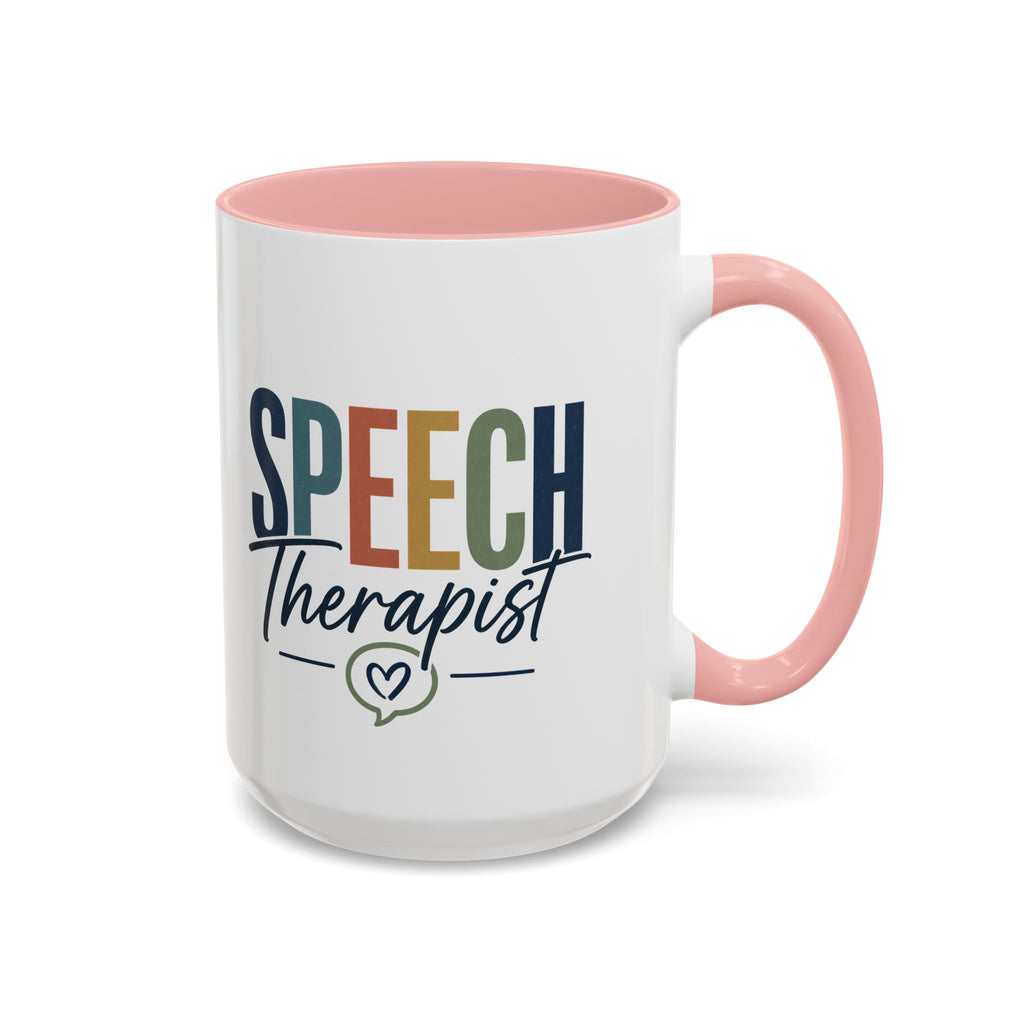 Speech Therapist Coffee Mug | Colorful Lettering Accent Mug