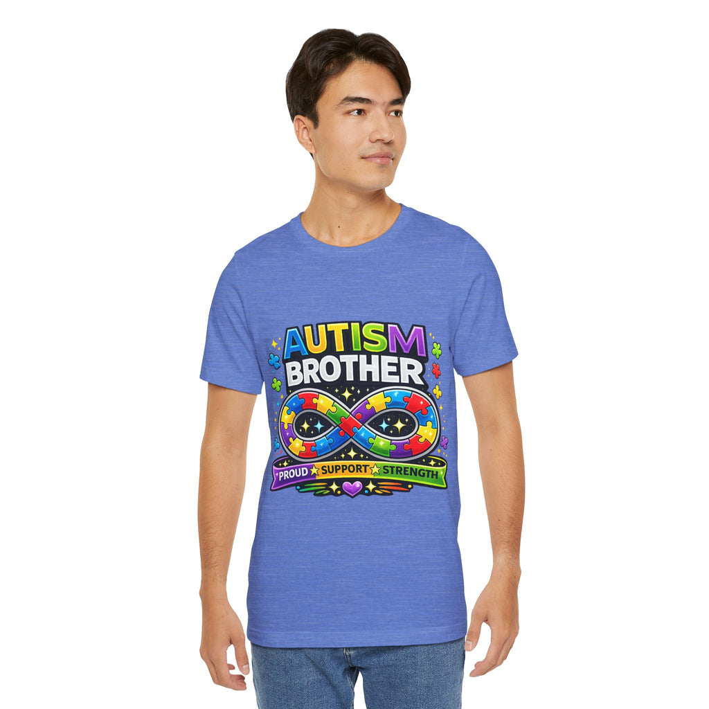 Autism Brother Infinity Puzzle Ribbon T-Shirt | Proud Support Strength