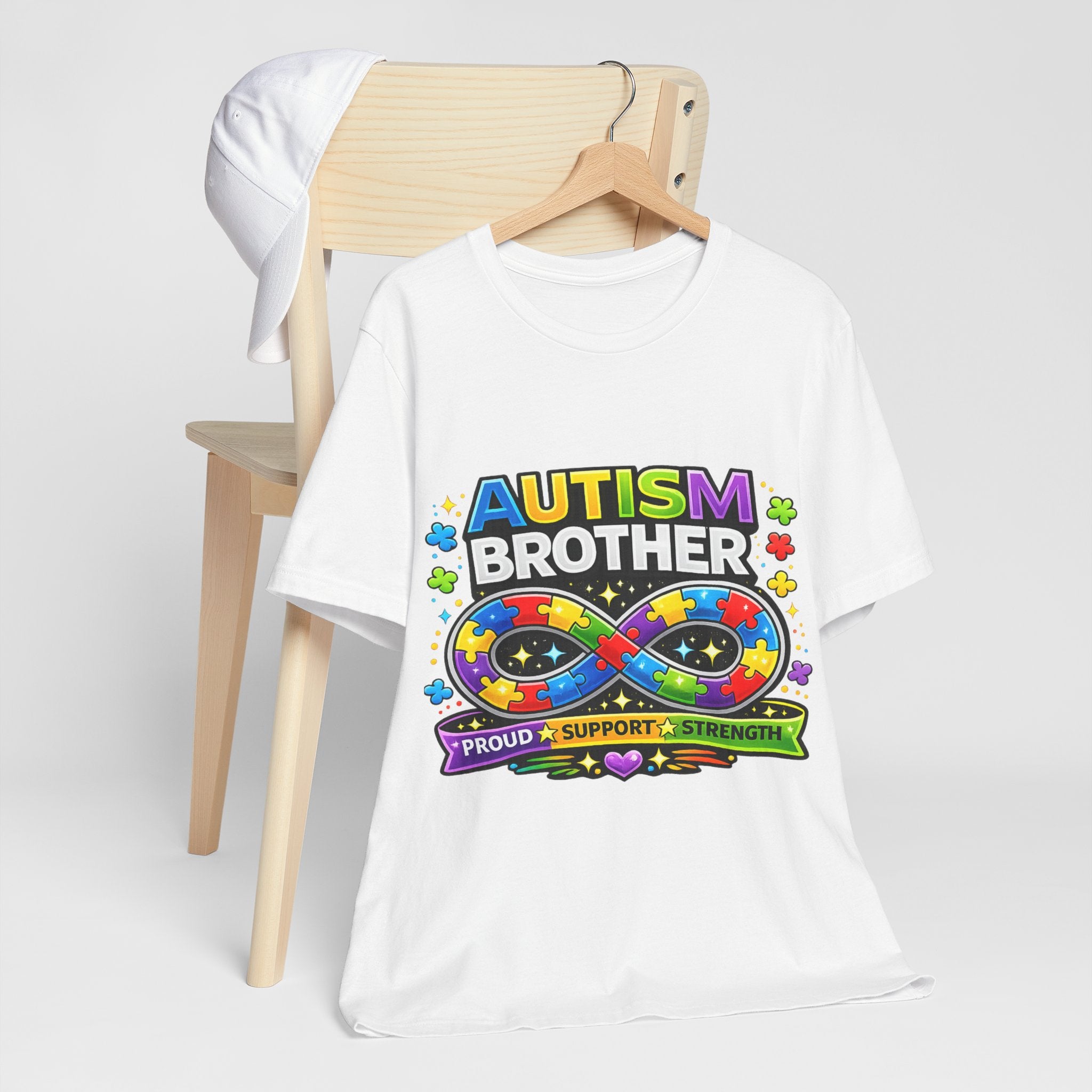 Autism Brother Infinity Puzzle Ribbon T-Shirt | Proud Support Strength