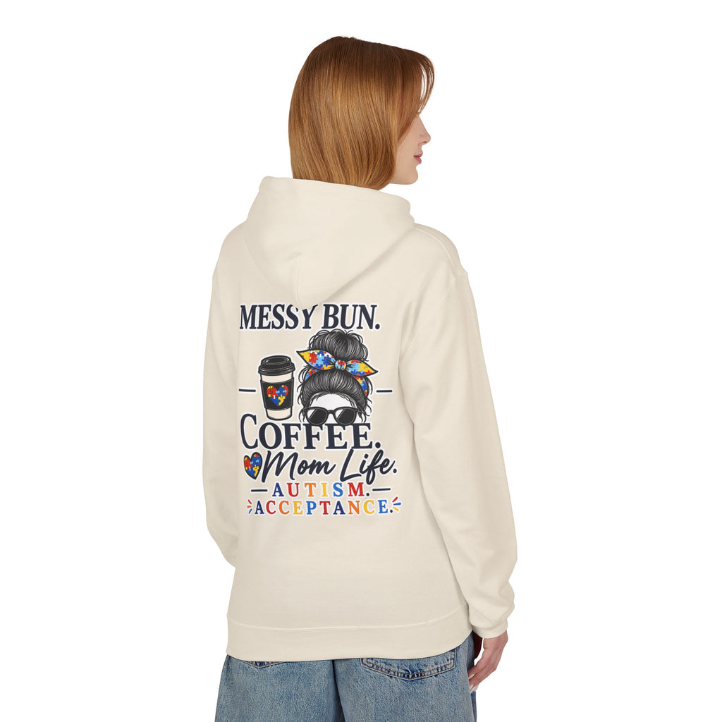 Autism Mom Hoodie Messy Bun Coffee Mom Life Sweatshirt Autism Acceptance Hoodie Special Needs Mom Gift Neurodiversity