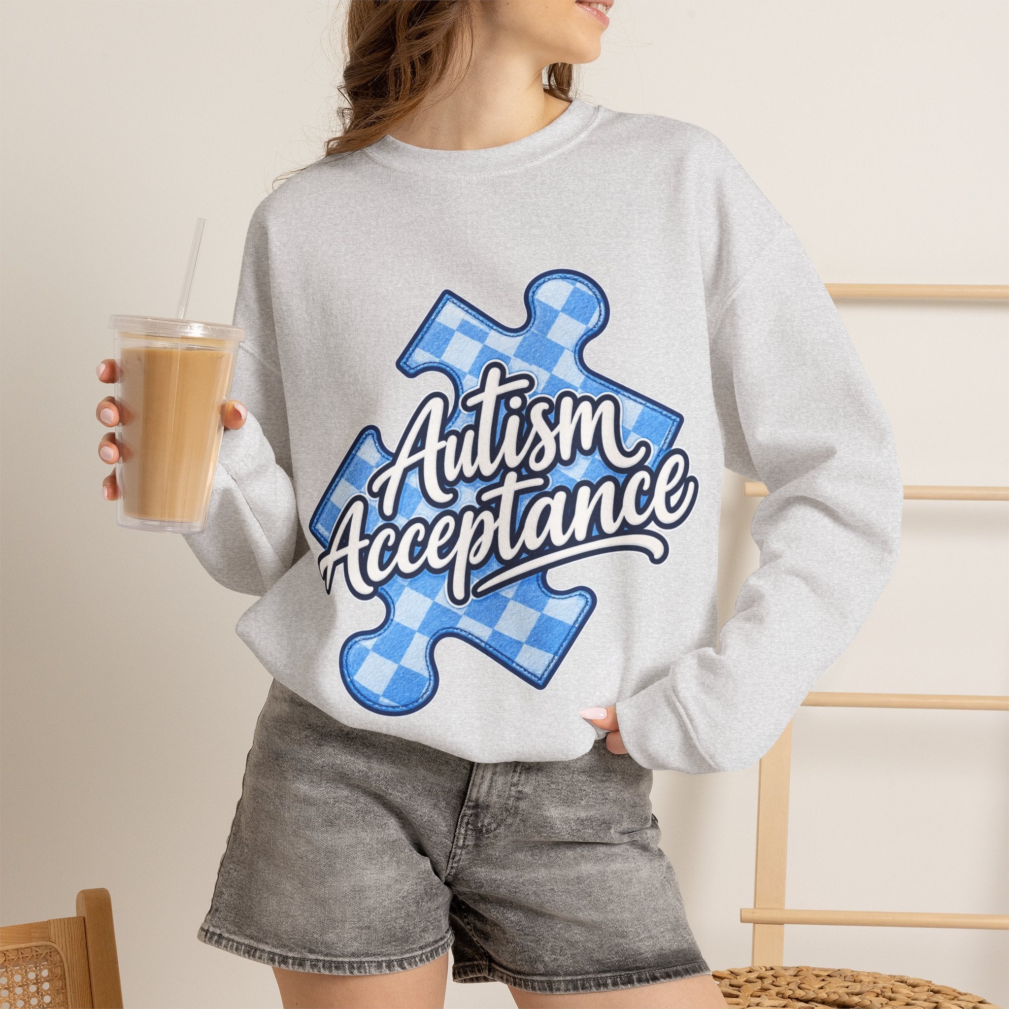 Autism Acceptance Sweatshirt, Puzzle Piece Awareness Crewneck, Autism Advocate Hoodie, Neurodiversity Gift, Autism Family Apparel