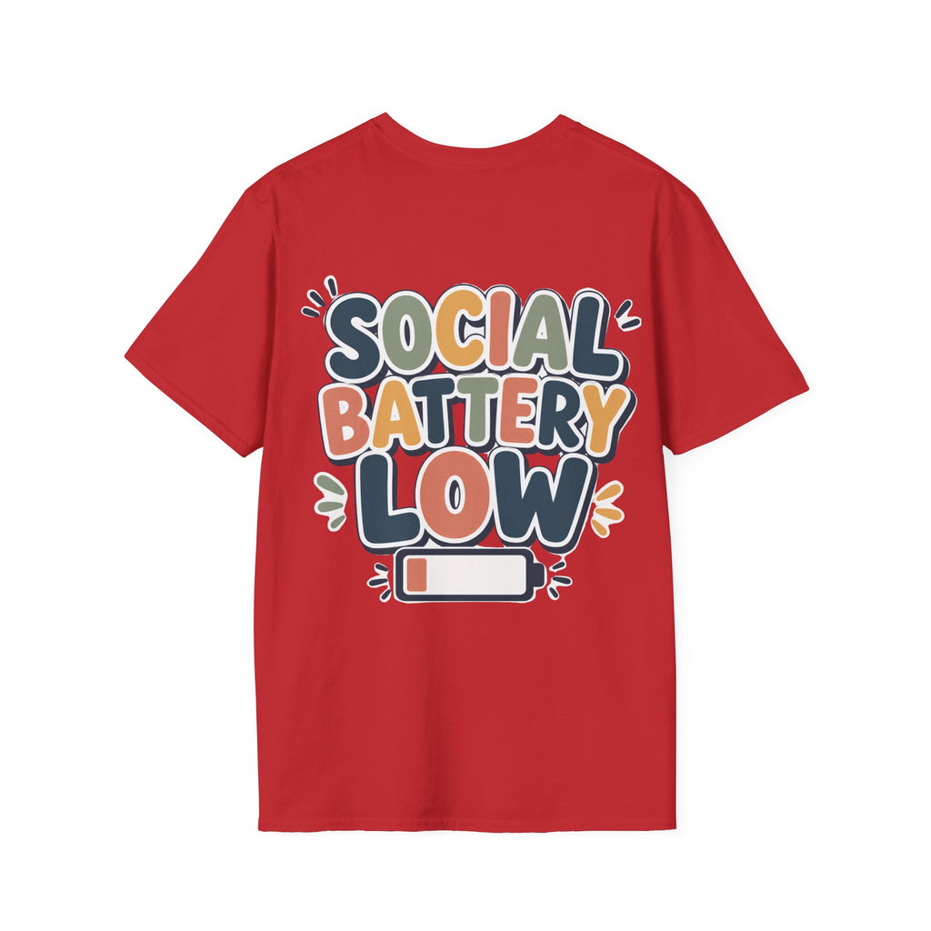 Social Battery Low Shirt | Introvert Tee | Funny Social Anxiety Shirt | Neurodivergent Apparel | ADHD Autism Mental Health Gift