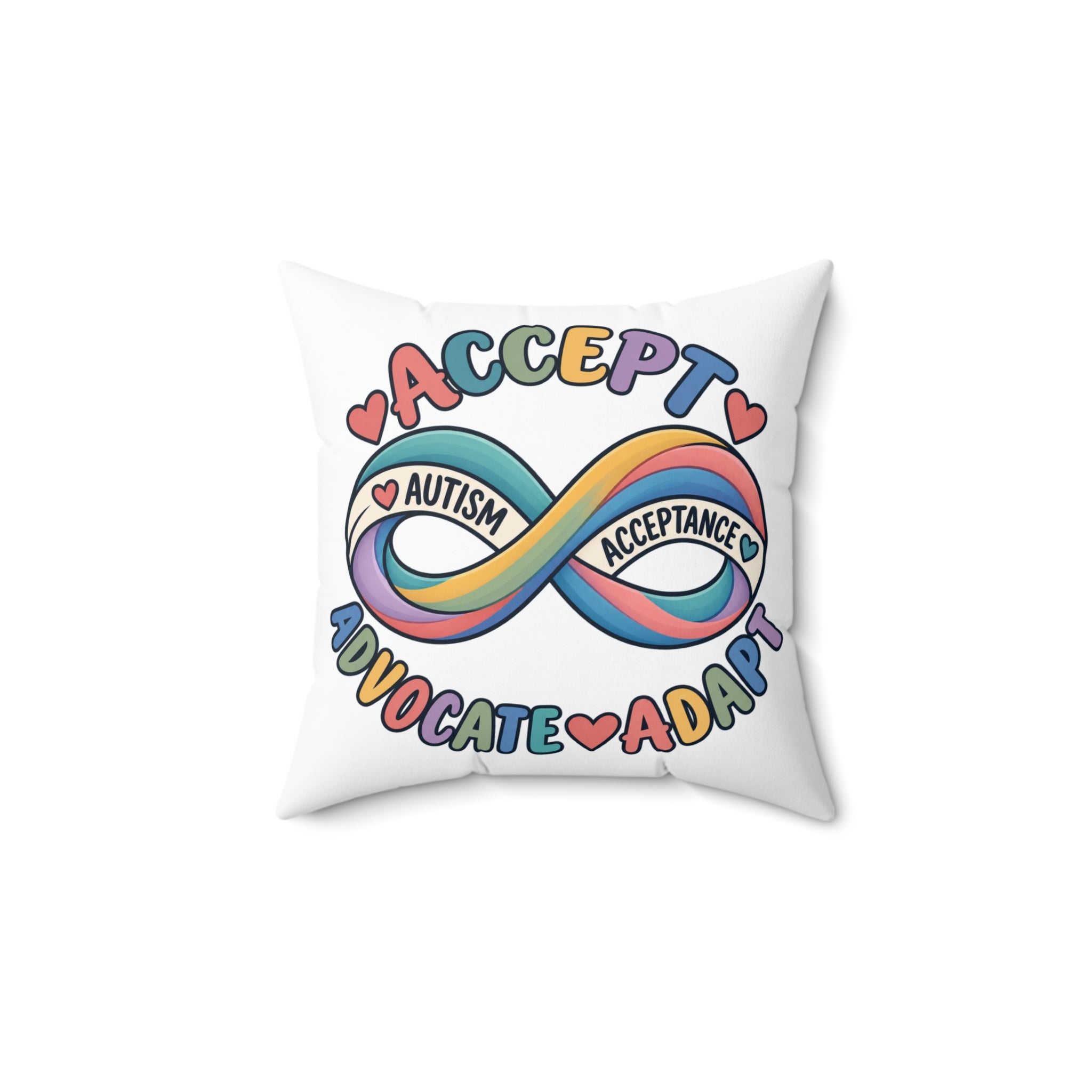 Autism Acceptance Infinity Pillow, Accept Advocate Adapt Throw Pillow Cover, Autism Awareness Home Decor, Neurodiversity Gift Pillow