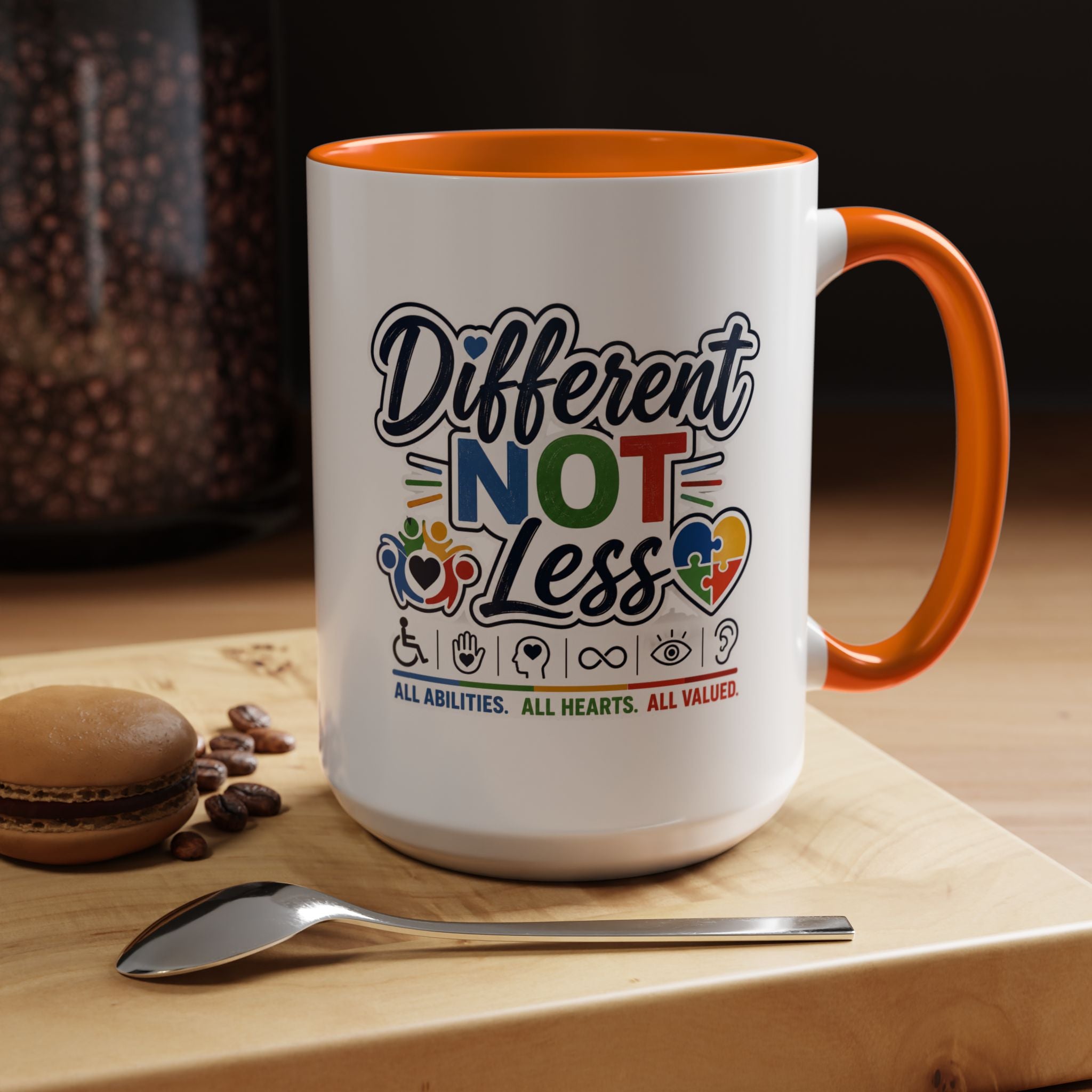 Different Not Less Accent Coffee Mug – Disability Pride Inspirational 11/15oz
