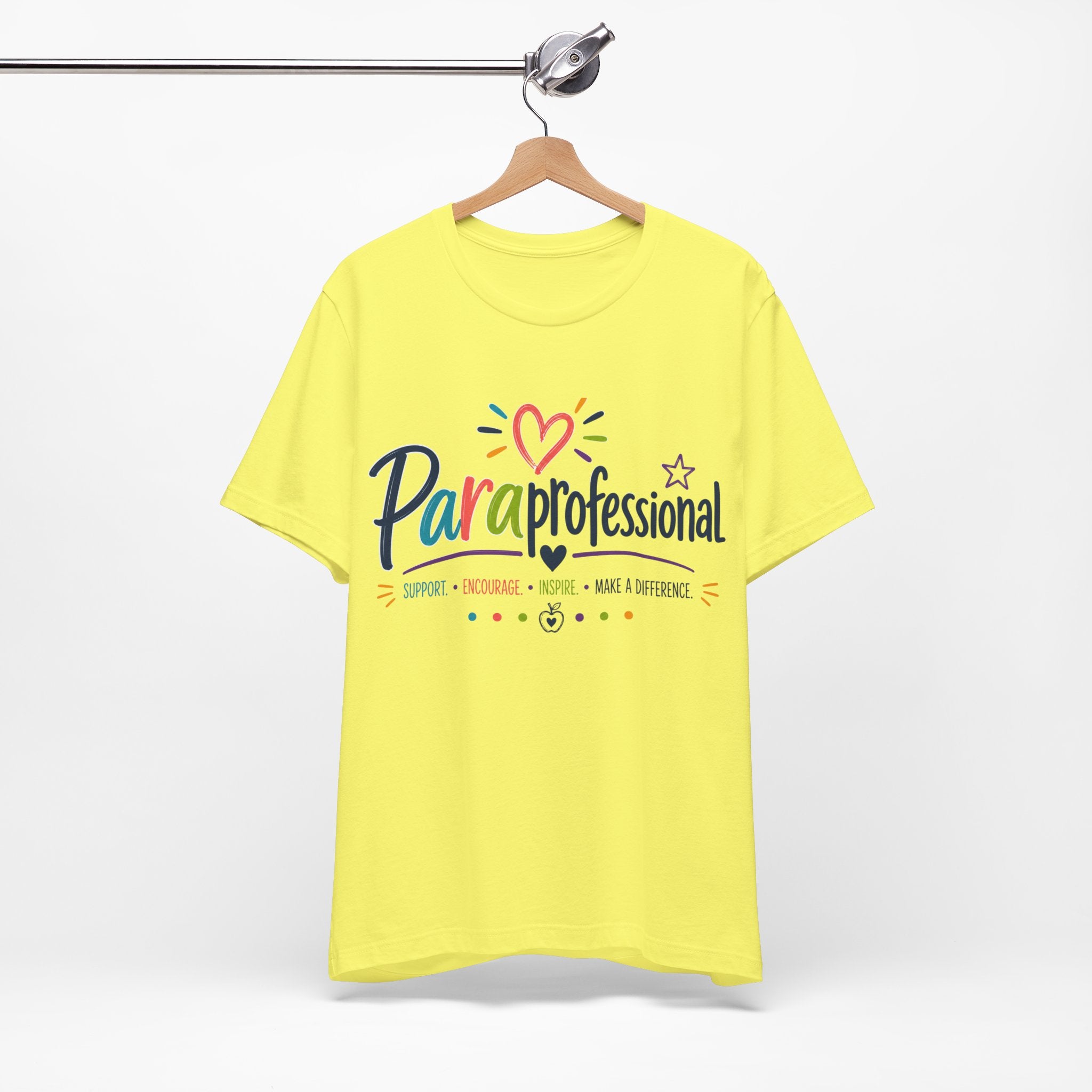 ParaProfessional T‑Shirt — Colorful Heart Design, Support Encourage Inspire Tee