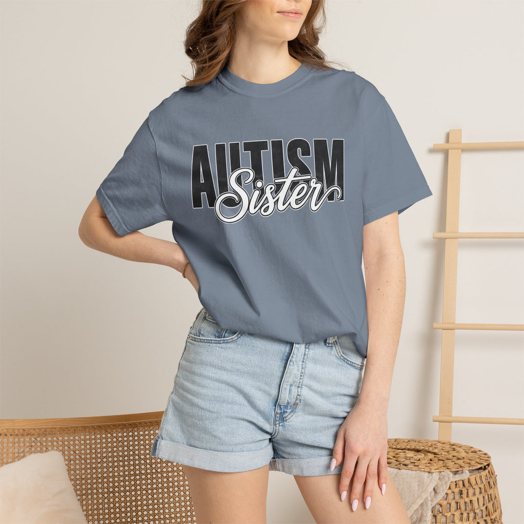 Autism Sister Shirt Proud Autism Sister T Shirt Autism Awareness Autism Acceptance Gift Puzzle Heart Special Needs Sibling Tee