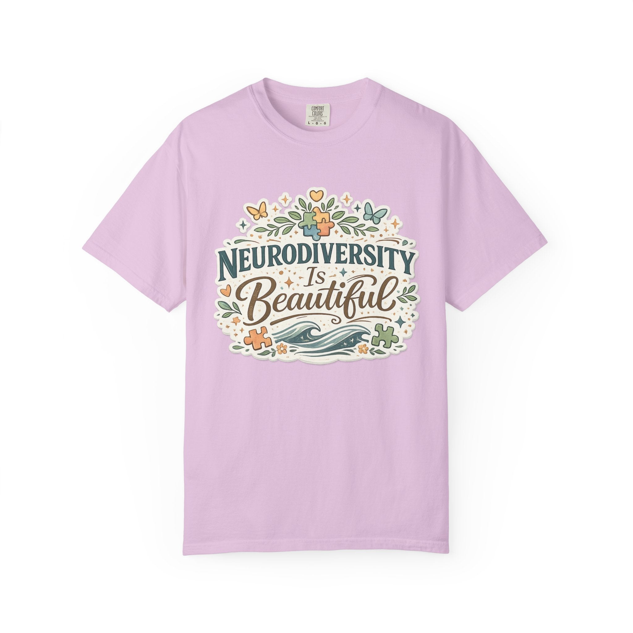 Neurodiversity Is Beautiful T-shirt | Floral Wave Awareness Tee