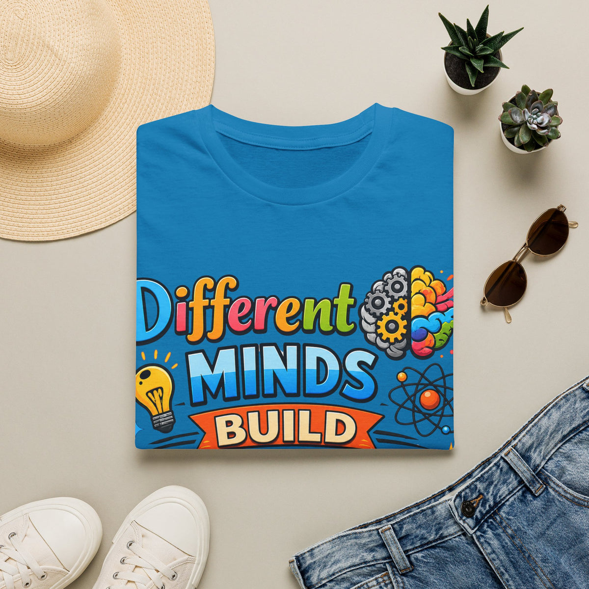 Different Minds Build Better Worlds T-Shirt | Inclusive Neurodiversity Tee