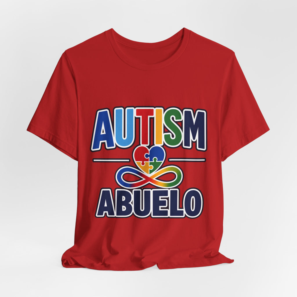 Autism Abuelo Shirt | Proud Autism Grandpa T-Shirt | Spanish Grandpa Puzzle Heart Infinity Design | Autism Awareness & Acceptance Gift