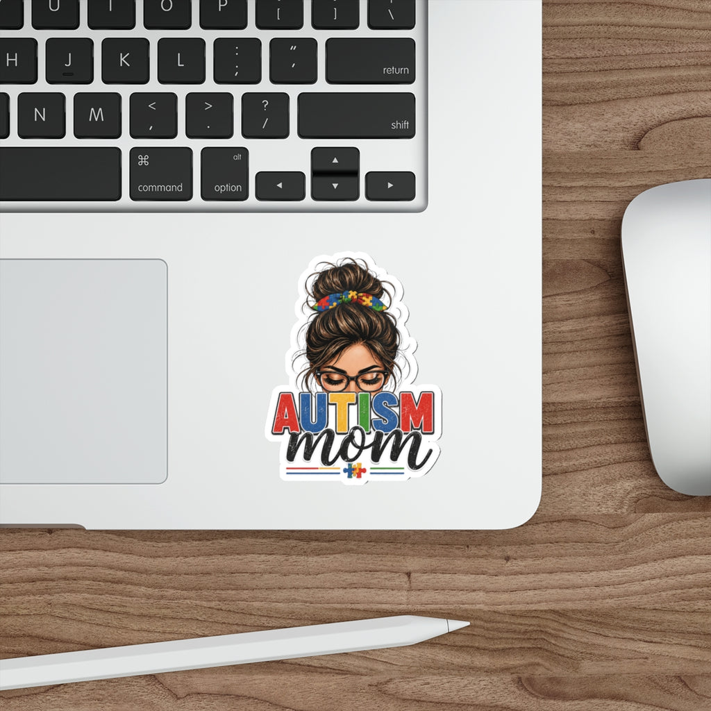 Autism Mom Sticker Autism Acceptance Vinyl Decal Puzzle Ribbon Waterproof Die Cut Sticker Laptop Water Bottle Mom Gift