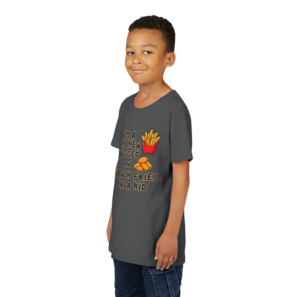I'm A Chicken Nugget And French Fries Kinda Kid Youth Tee, Autism Picky Eater Shirt, Kids Food Humor Tee, Autism Sensory Eating Gift