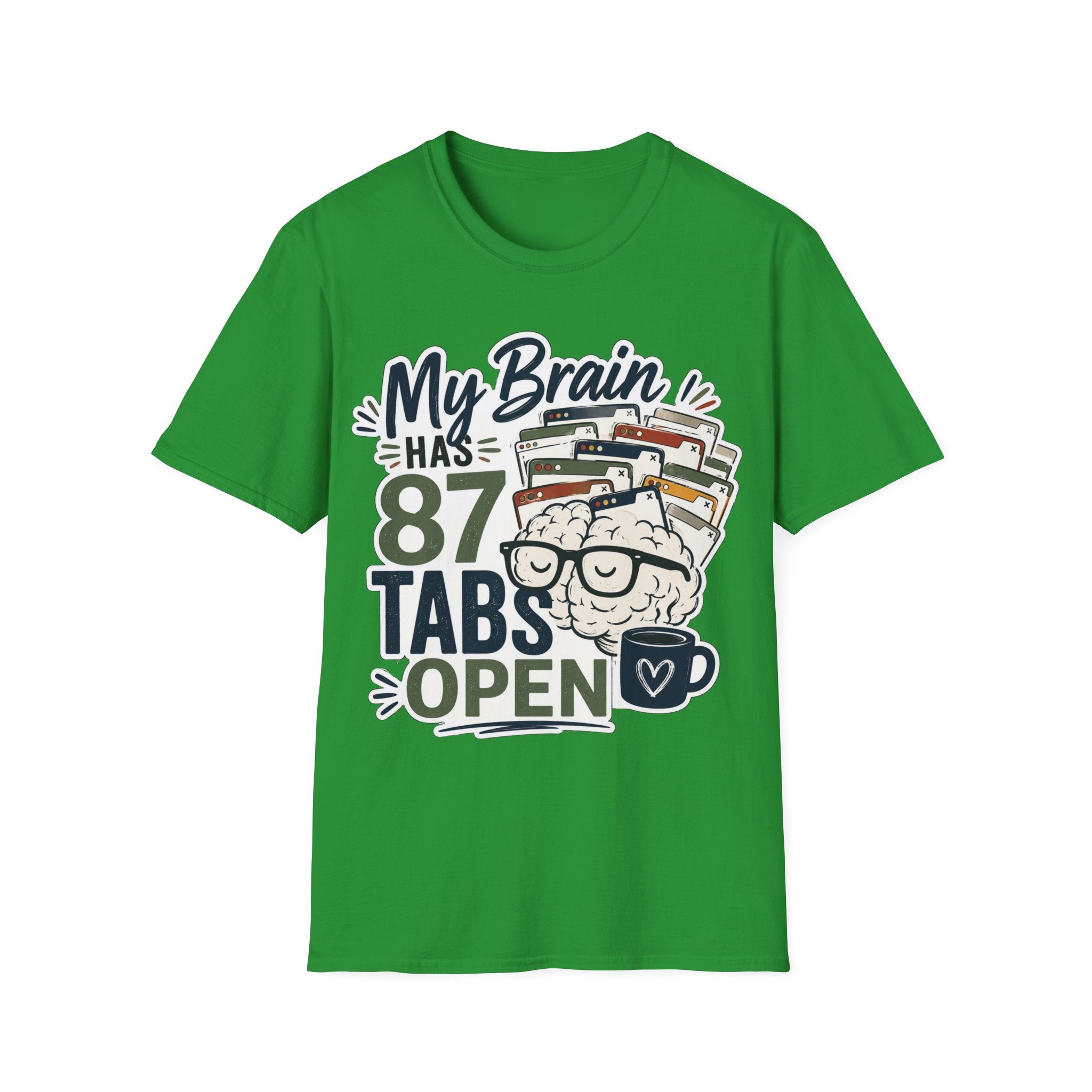 My Brain Has 87 Tabs Open Shirt | Funny ADHD T-Shirt | Overthinking Graphic Tee | Coffee Lover Shirt | Neurodivergent Humor | Mental Health
