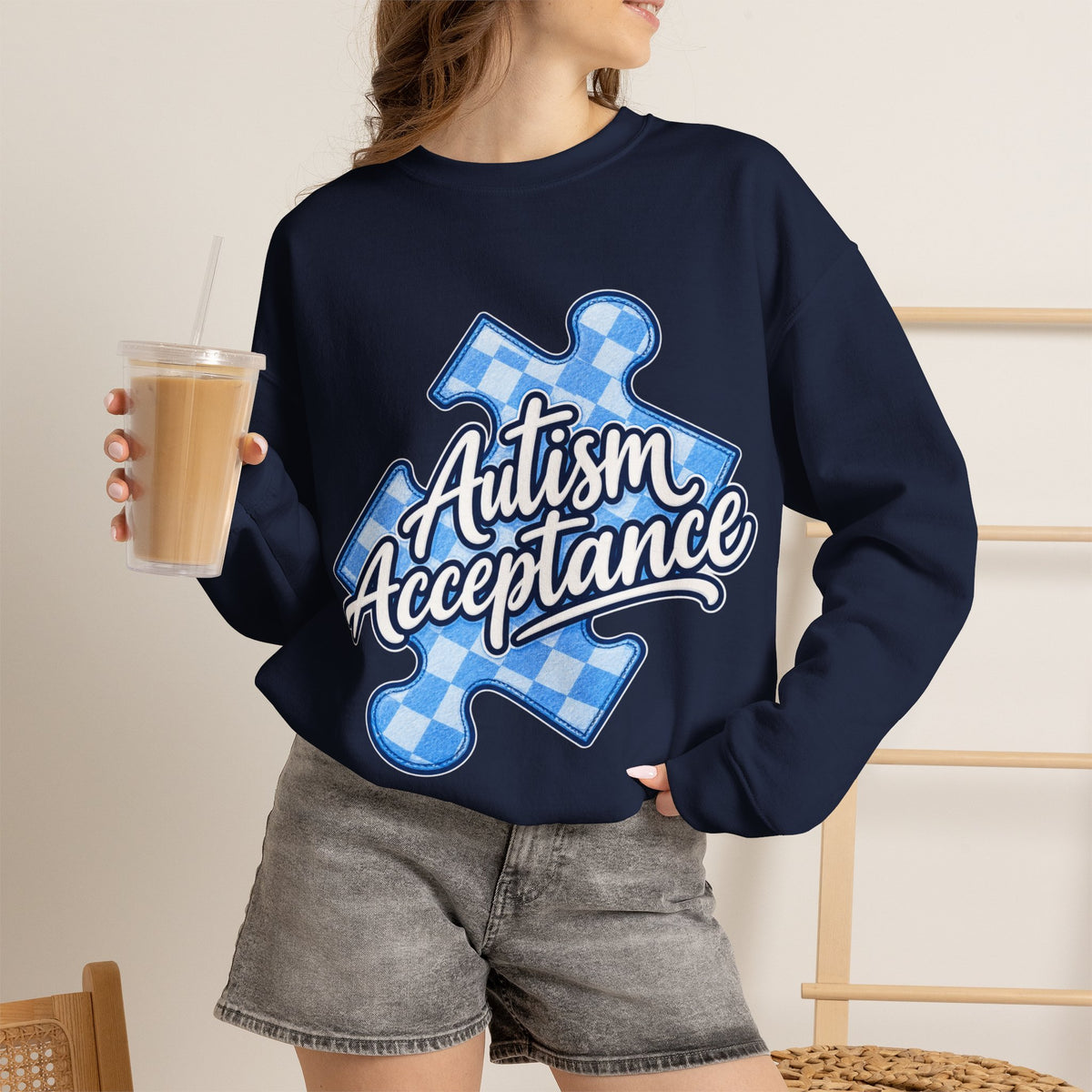 Autism Acceptance Sweatshirt, Puzzle Piece Awareness Crewneck, Autism Advocate Hoodie, Neurodiversity Gift, Autism Family Apparel