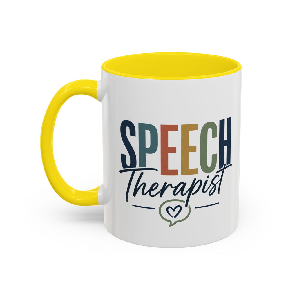 Speech Therapist Coffee Mug | Colorful Lettering Accent Mug