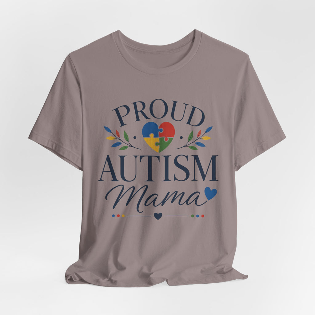 Proud Autism Mama T-Shirt | Puzzle Heart Mom Tee