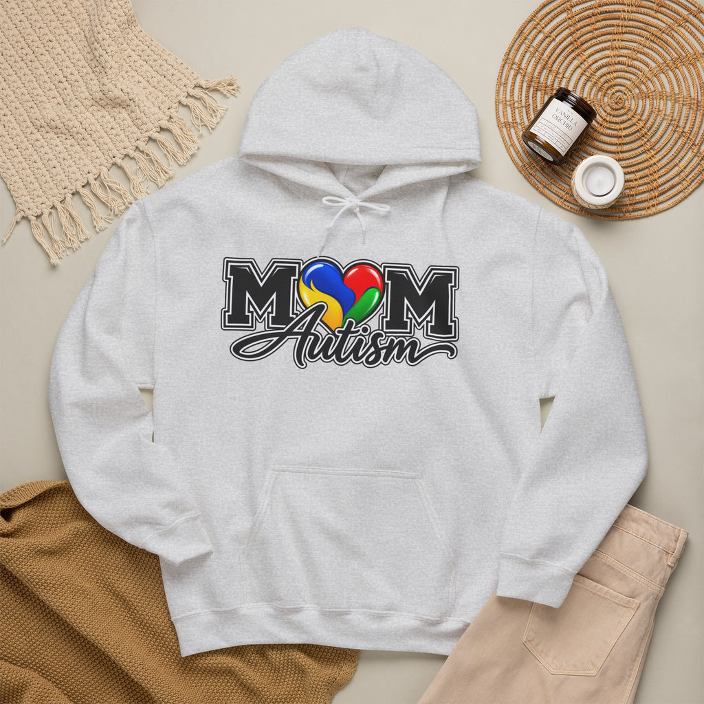 Mom Autism Heart Puzzle Hoodie, Autism Awareness Sweatshirt, Autism Mom Gift Crewneck, Autism Acceptance Family Apparel