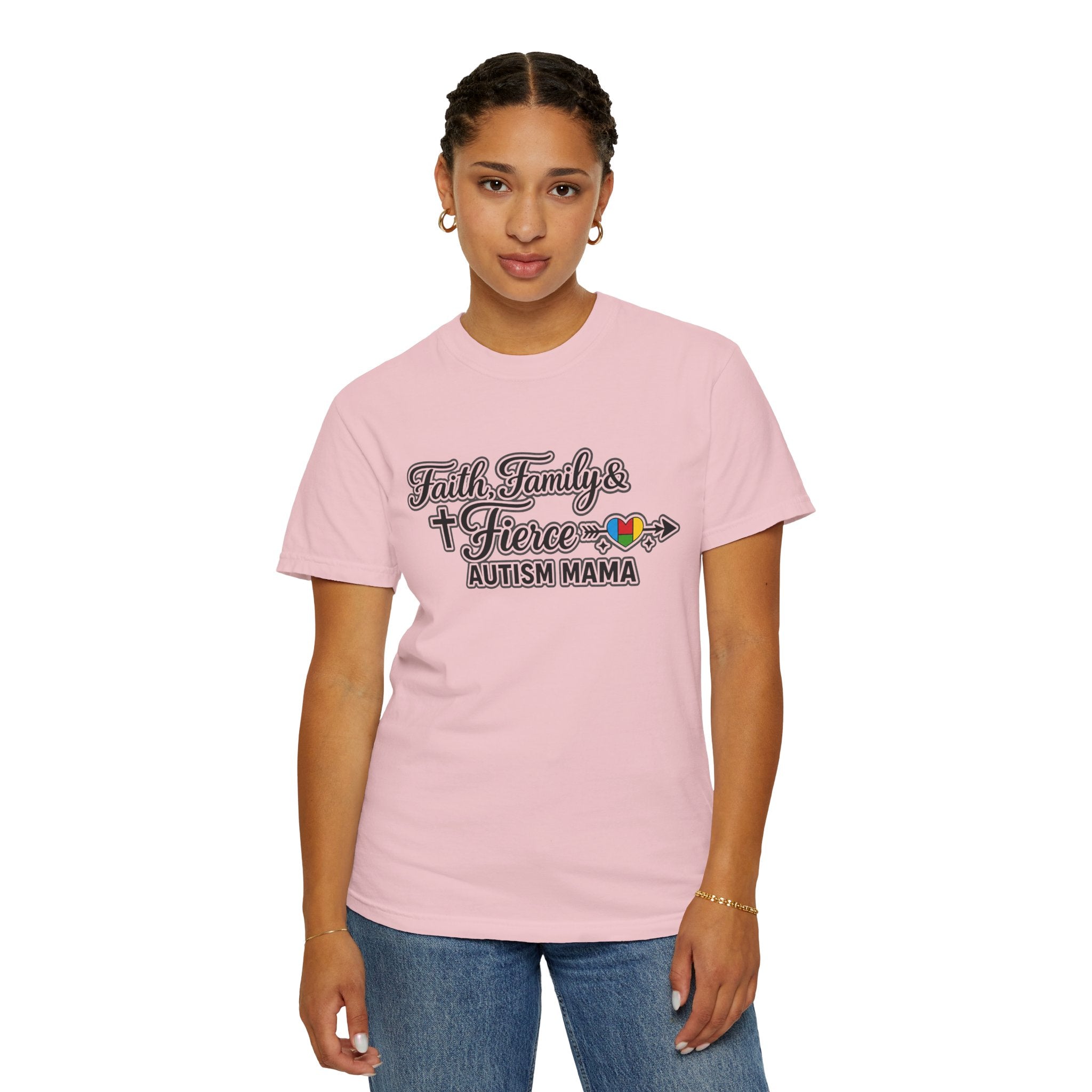 Faith Family Fierce Autism Mama Shirt, Autism Mom T-Shirt, Christian Autism Mom Gift, Fierce Mama Tee, Special Needs Mom Shirt