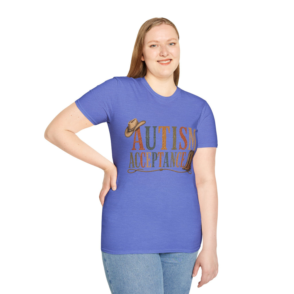 Autism Acceptance T-Shirt | Western Cowboy Hat Typography