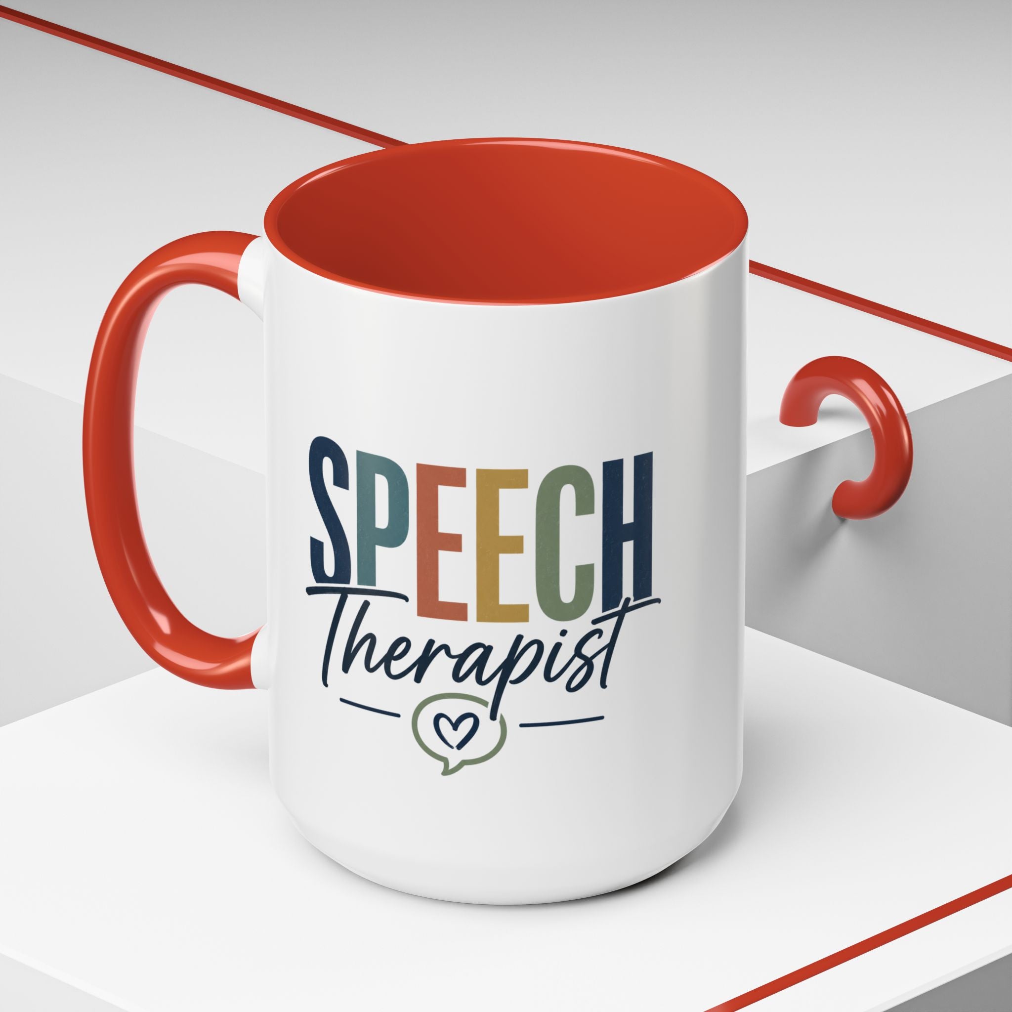 Speech Therapist Coffee Mug | Colorful Lettering Accent Mug