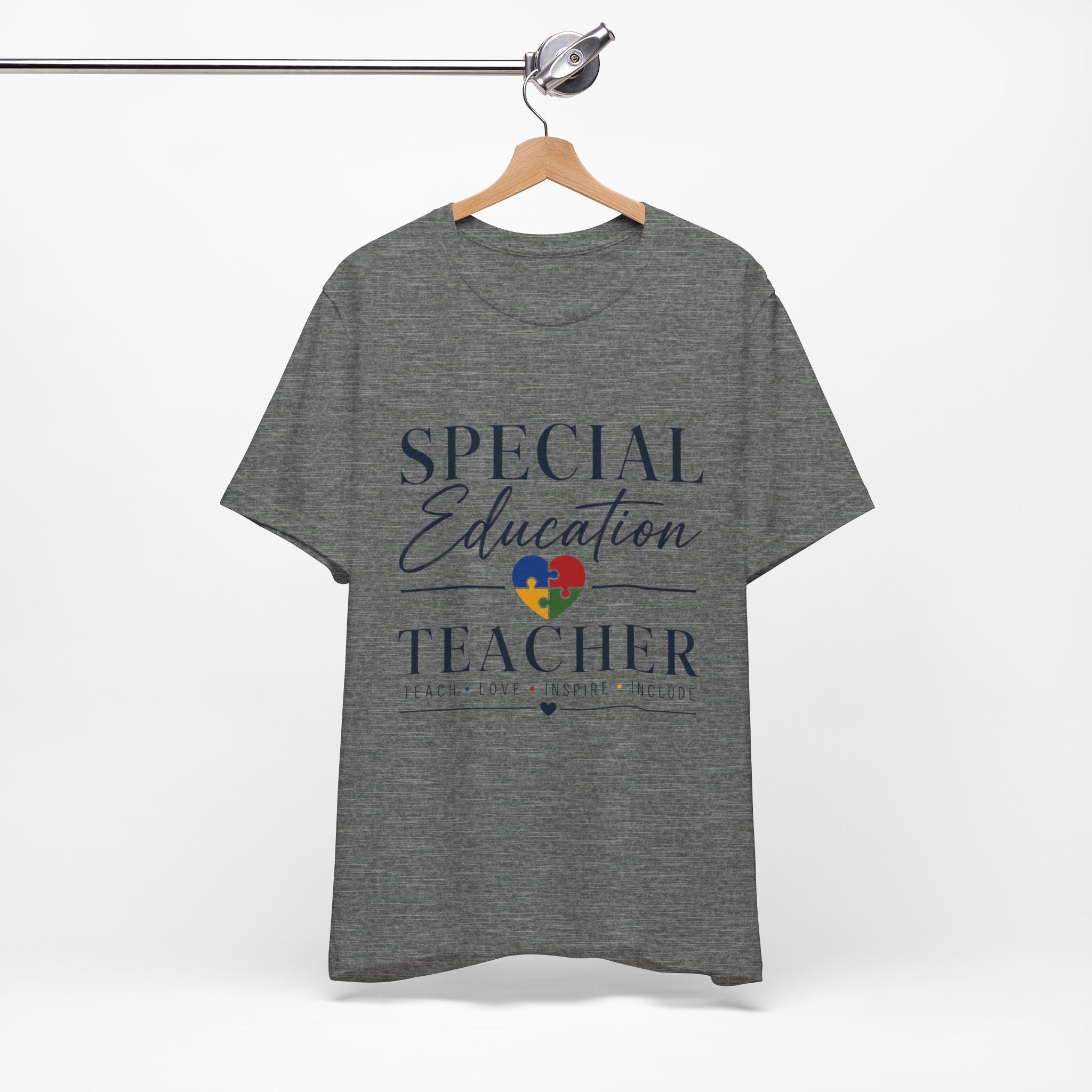 Special Education Teacher Shirt | Teach Love Inspire T-Shirt | Puzzle Heart Graphic Tee | Autism Acceptance Gift | Inclusive Teacher