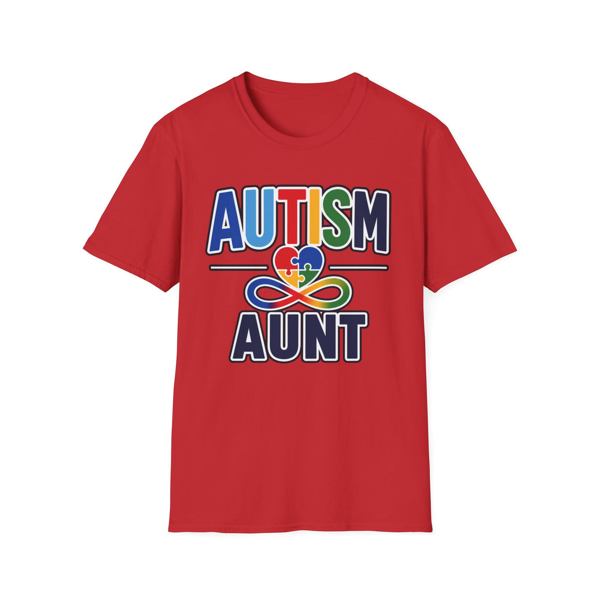 Autism Aunt T-Shirt | Puzzle Heart Infinity Logo