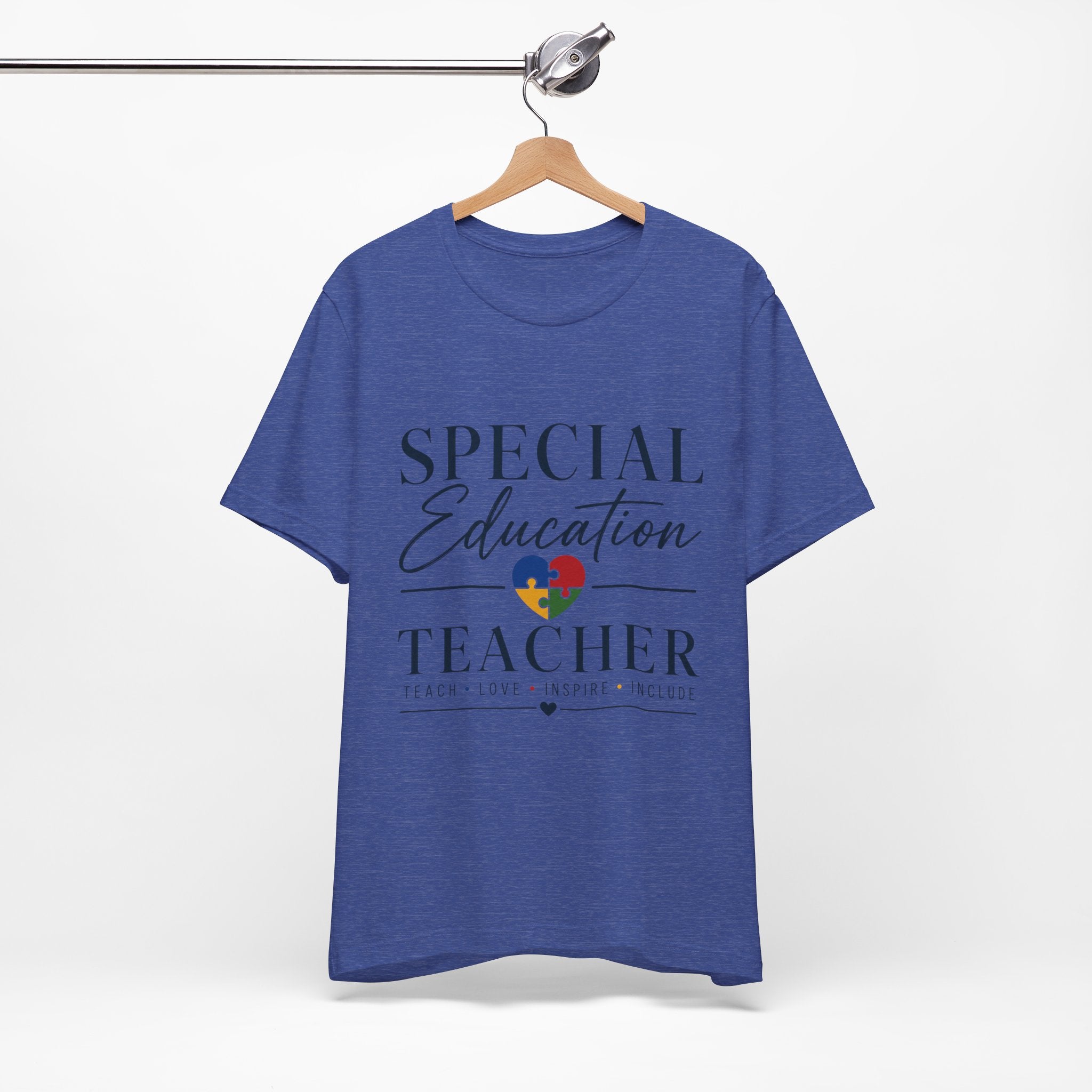 Special Education Teacher Shirt | Teach Love Inspire T-Shirt | Puzzle Heart Graphic Tee | Autism Acceptance Gift | Inclusive Teacher