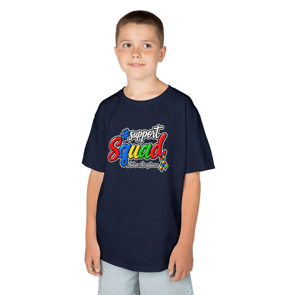 Support Squad Autism Acceptance Youth Shirt, Unisex Softstyle T-Shirt, Autism Awareness Family Tee, Autism Advocate Team Gift
