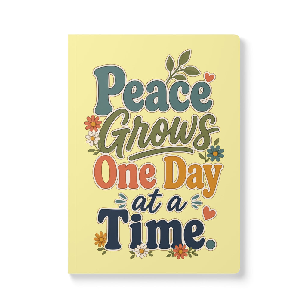 Peace Grows One Day at a Time Journal | Softcover Notebook, Floral Typography