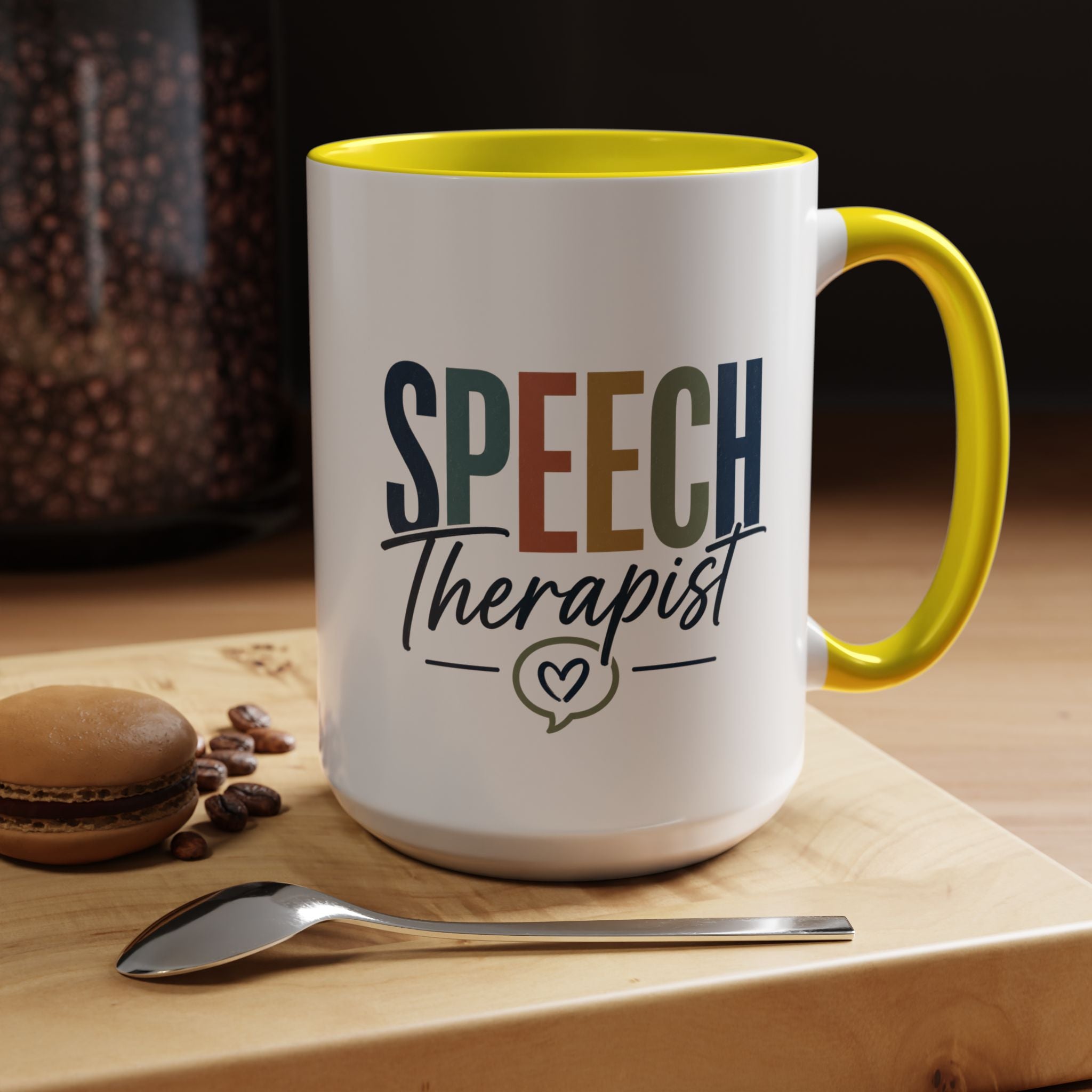 Speech Therapist Coffee Mug | Colorful Lettering Accent Mug