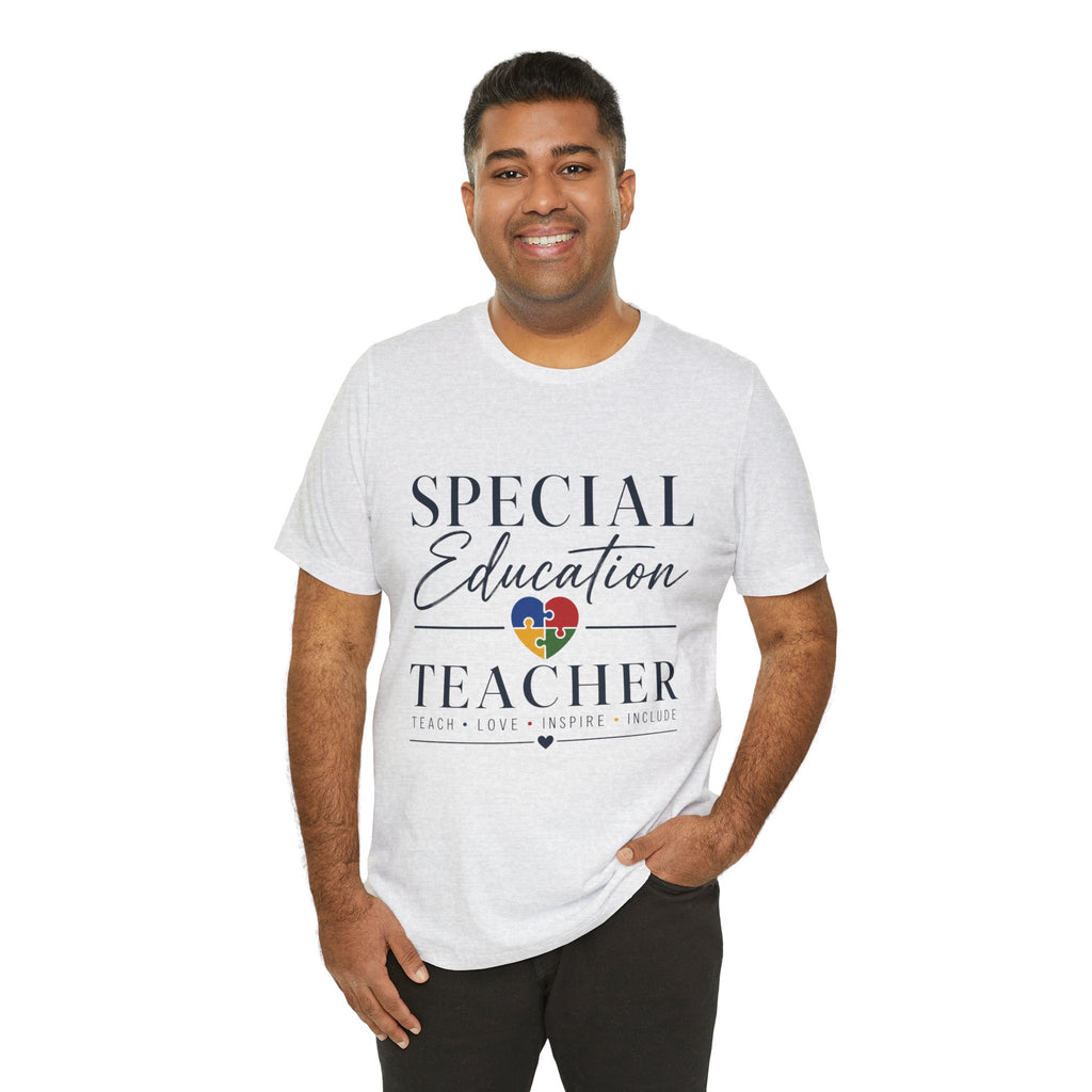 Special Education Teacher Shirt | Teach Love Inspire T-Shirt | Puzzle Heart Graphic Tee | Autism Acceptance Gift | Inclusive Teacher