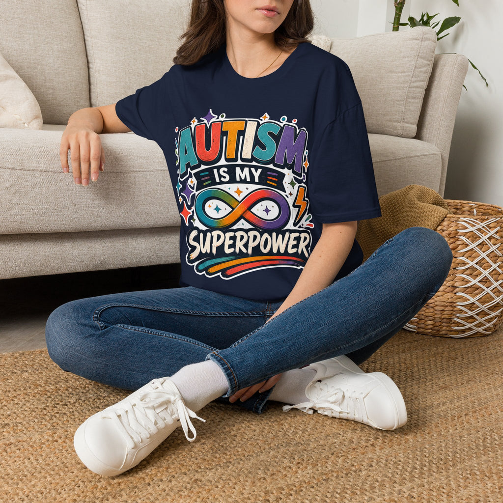 Autism Is My Superpower Shirt Autism Awareness T Shirt Autism Acceptance Tee Infinity Heart Puzzle Design Neurodiversity Gift Unisex