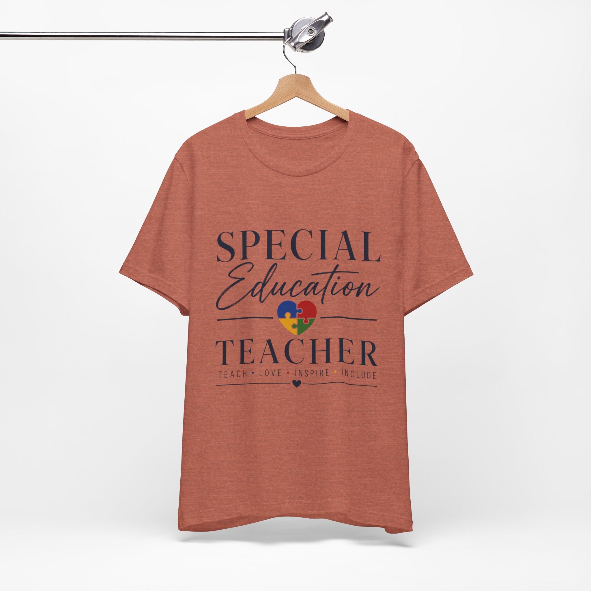 Special Education Teacher Shirt | Teach Love Inspire T-Shirt | Puzzle Heart Graphic Tee | Autism Acceptance Gift | Inclusive Teacher