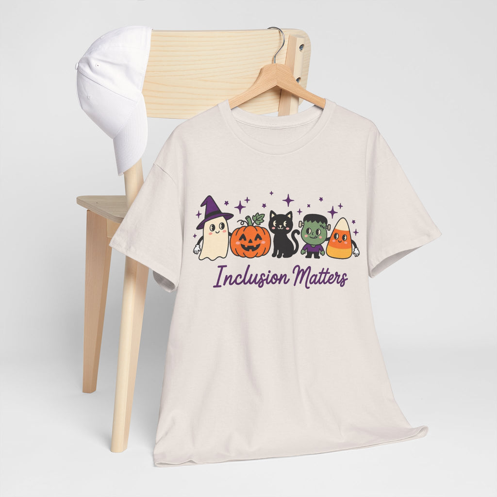 Inclusion Matters Halloween Characters Tee, Ghost Pumpkin Black Cat Candy Corn Shirt, Autism Acceptance Fall Halloween T-Shirtrn