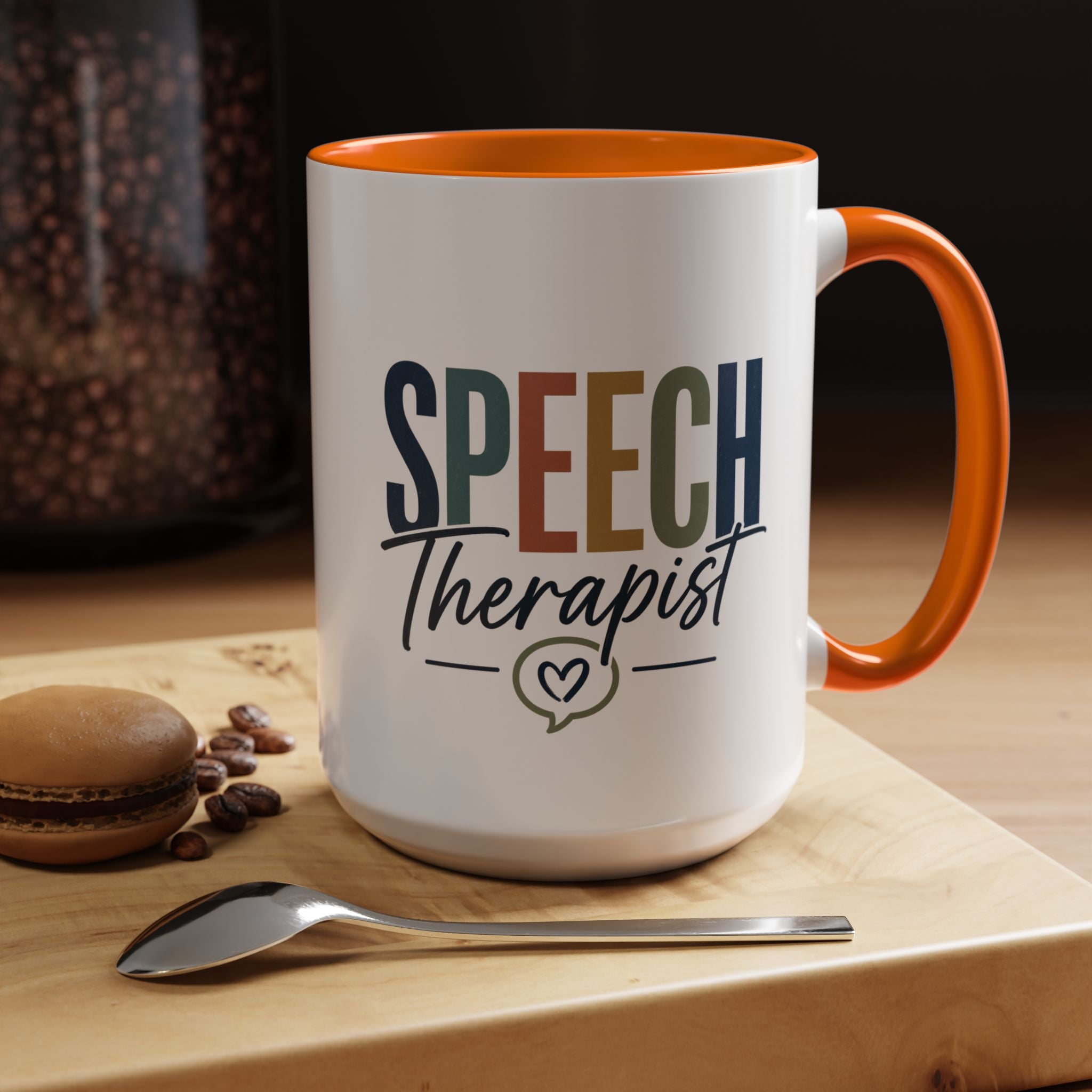 Speech Therapist Coffee Mug | Colorful Lettering Accent Mug