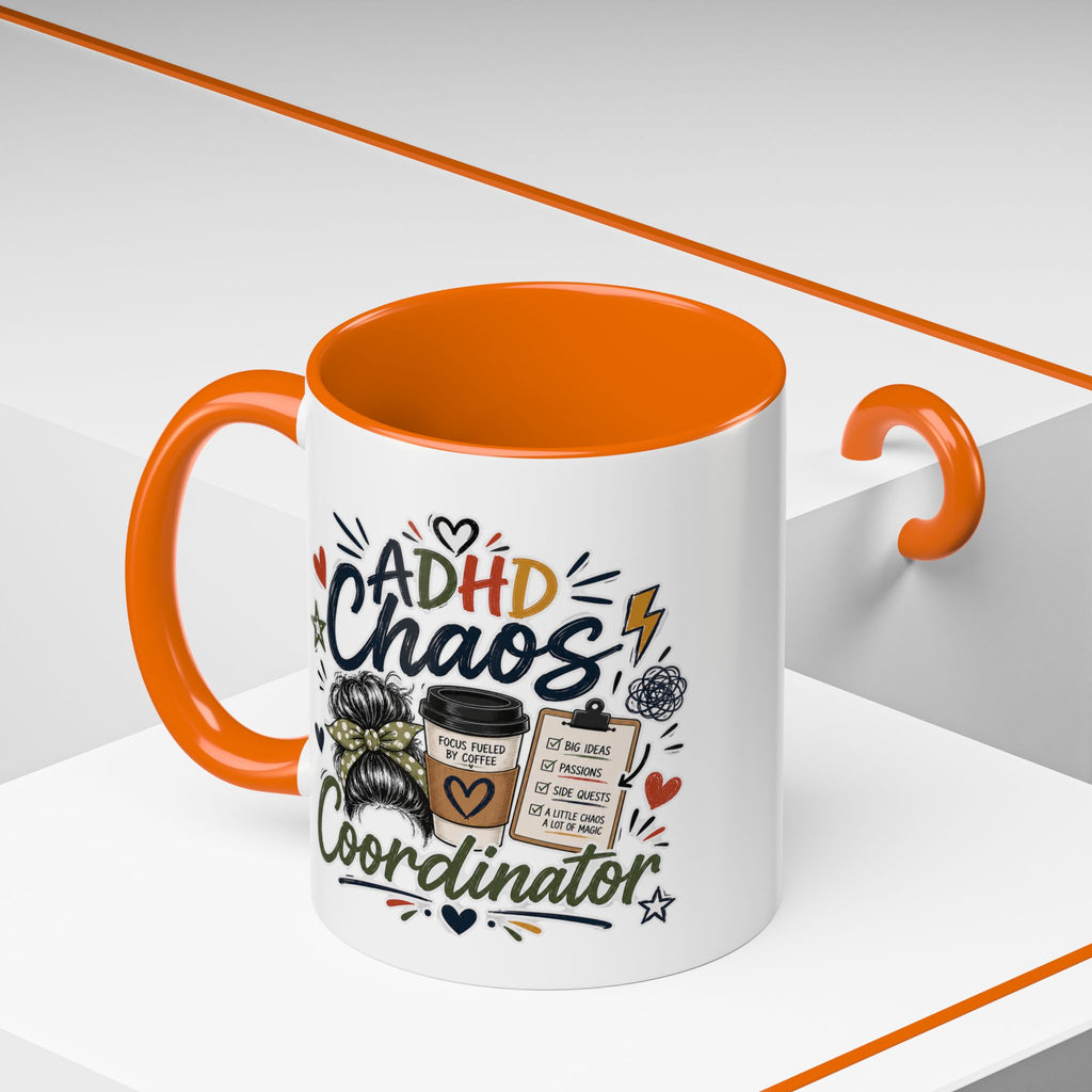 ADHD Chaos Coordinator Mug | Funny ADHD Coffee Mug | Mental Health Awareness Cup | Ceramic Coffee Mug for Moms, Teachers & ADHD Lovers