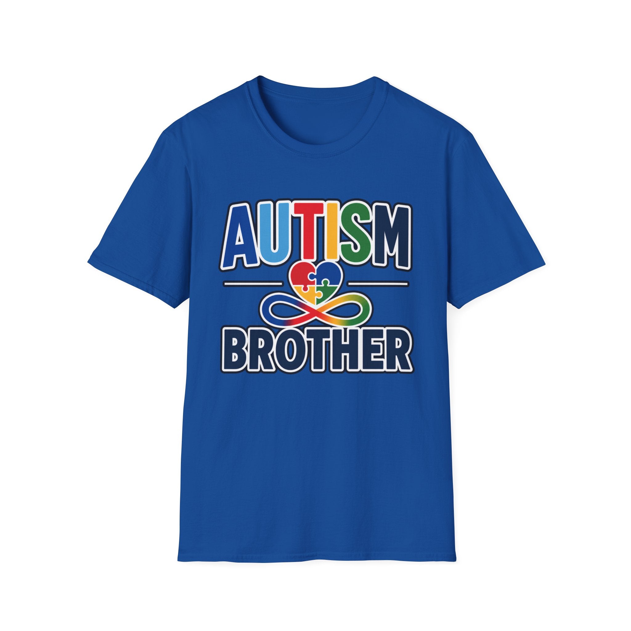 Autism Puzzle Heart Brother T-Shirt | Rainbow Awareness Tee