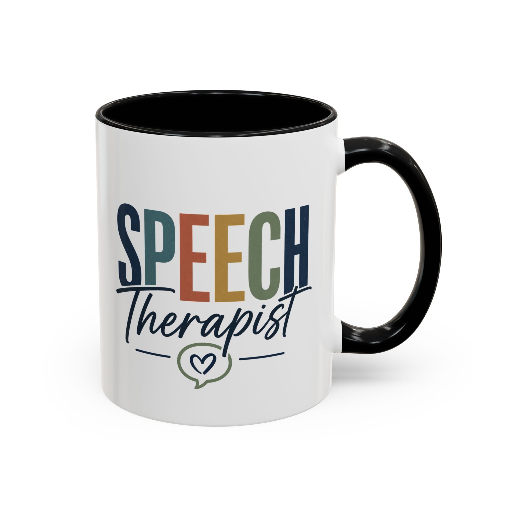 Speech Therapist Coffee Mug | Colorful Lettering Accent Mug