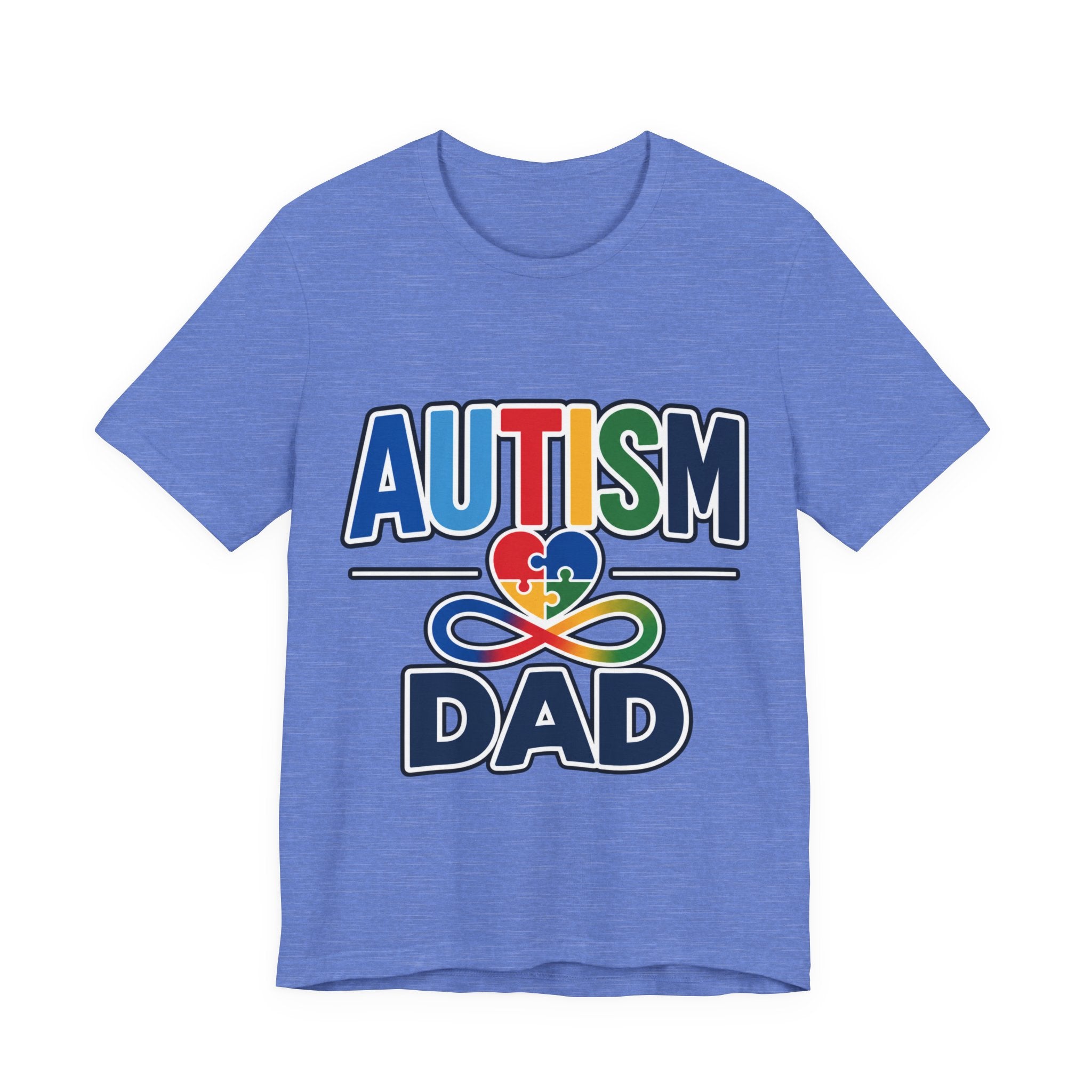 Autism Dad Shirt | Proud Autism Father T-Shirt | Colorful Puzzle Heart Infinity Design | Autism Awareness Gift for Dad | Autism Acceptance Tee