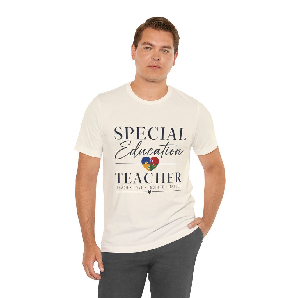 Special Education Teacher Shirt | Teach Love Inspire T-Shirt | Puzzle Heart Graphic Tee | Autism Acceptance Gift | Inclusive Teacher