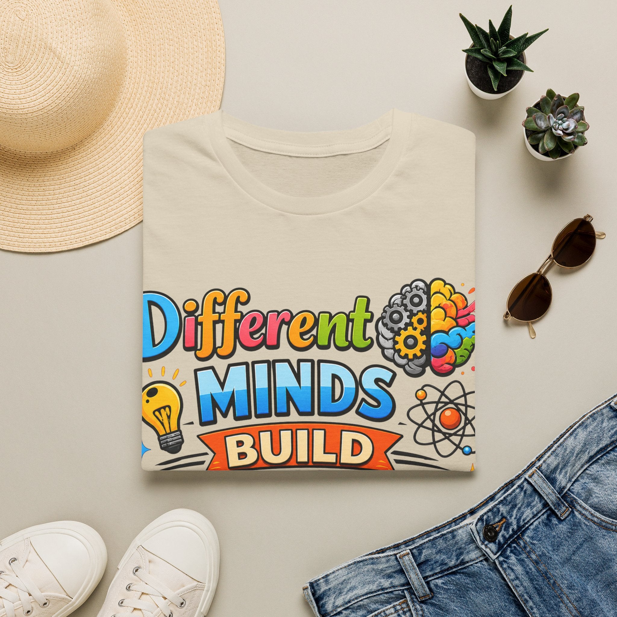 Different Minds Build Better Worlds T-Shirt | Inclusive Neurodiversity Tee