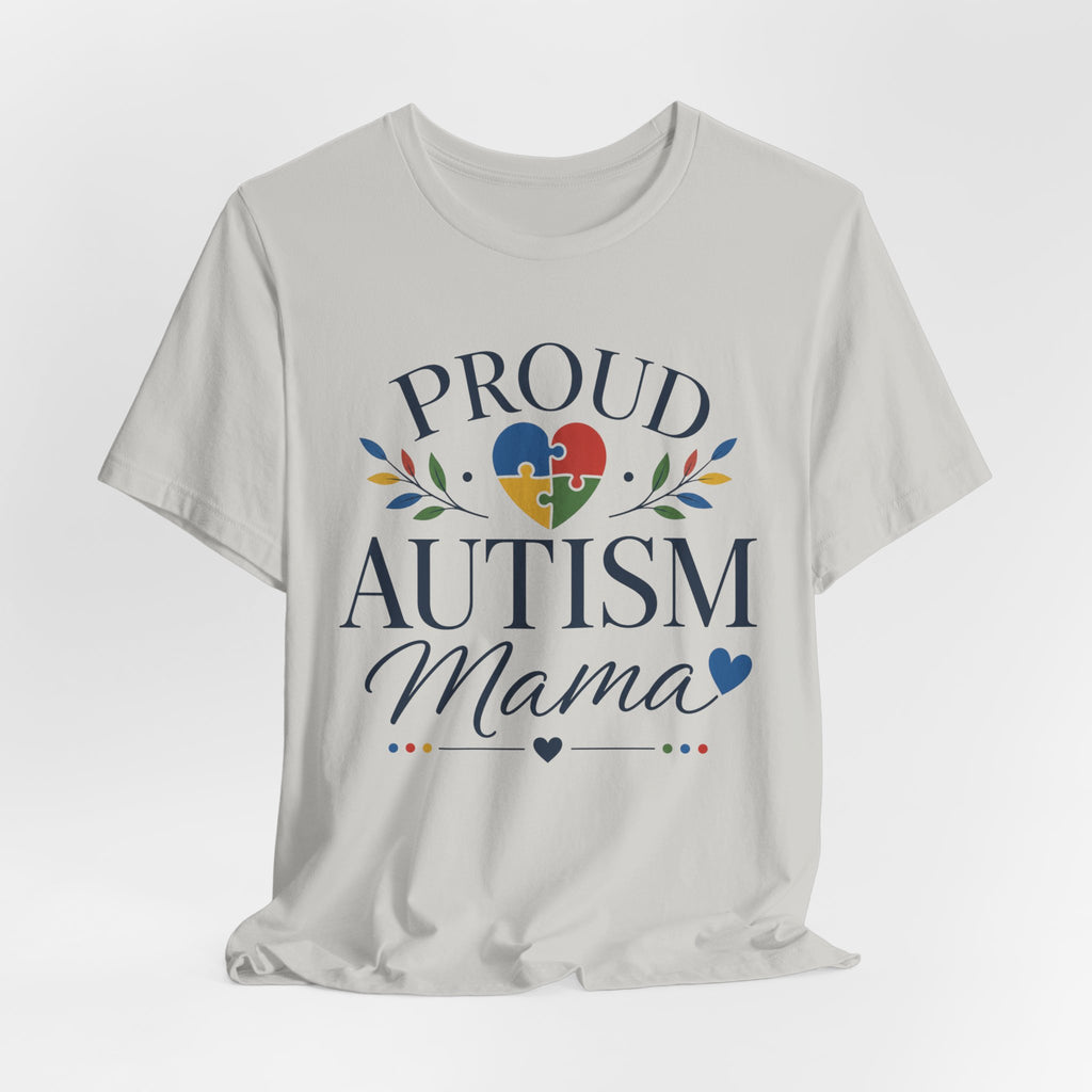 Proud Autism Mama T-Shirt | Puzzle Heart Mom Tee