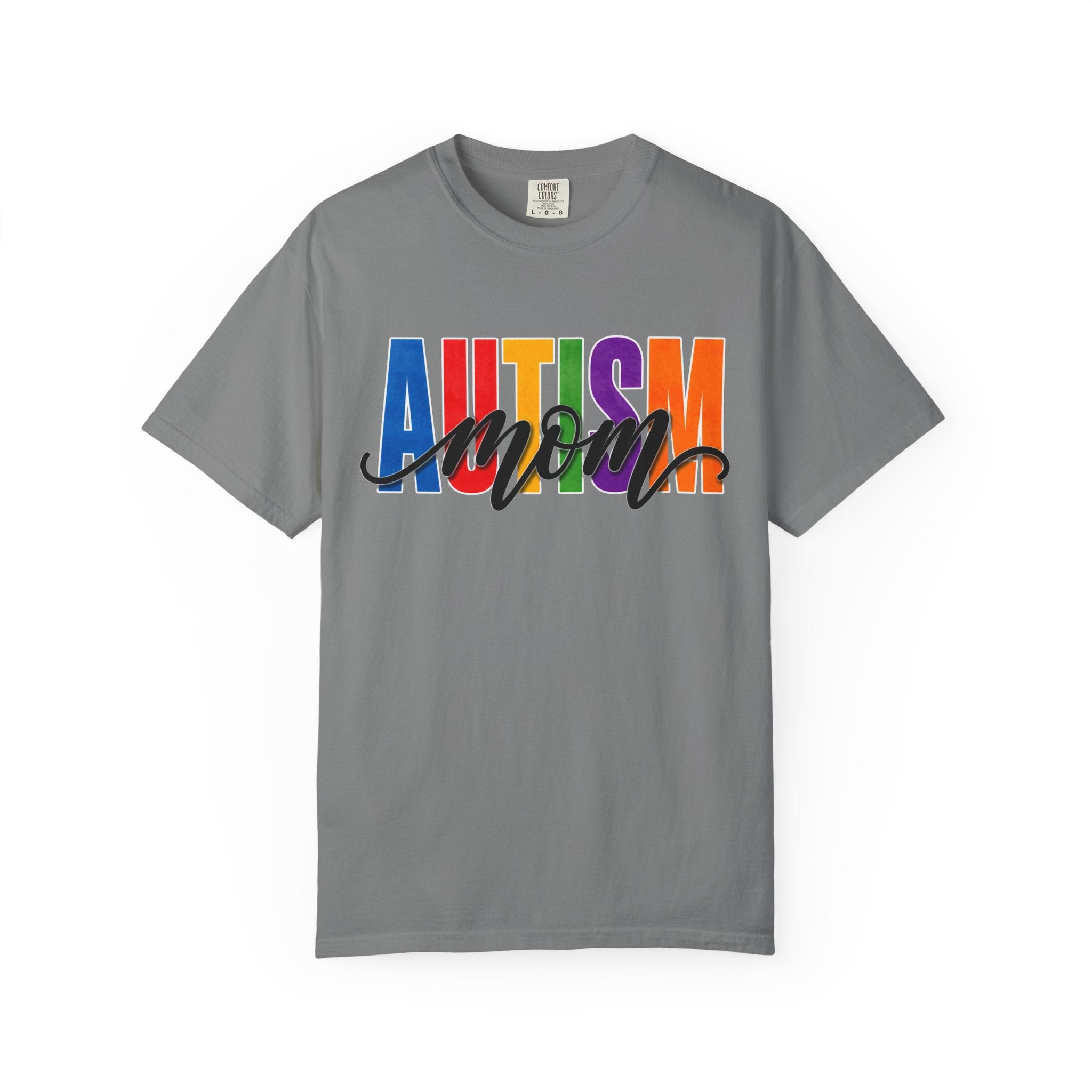 Autism Mom Shirt Autism Mom T Shirt Rainbow Block Letter Tee Script Mom Graphic Autism Awareness Autism Acceptance Gift for Mom