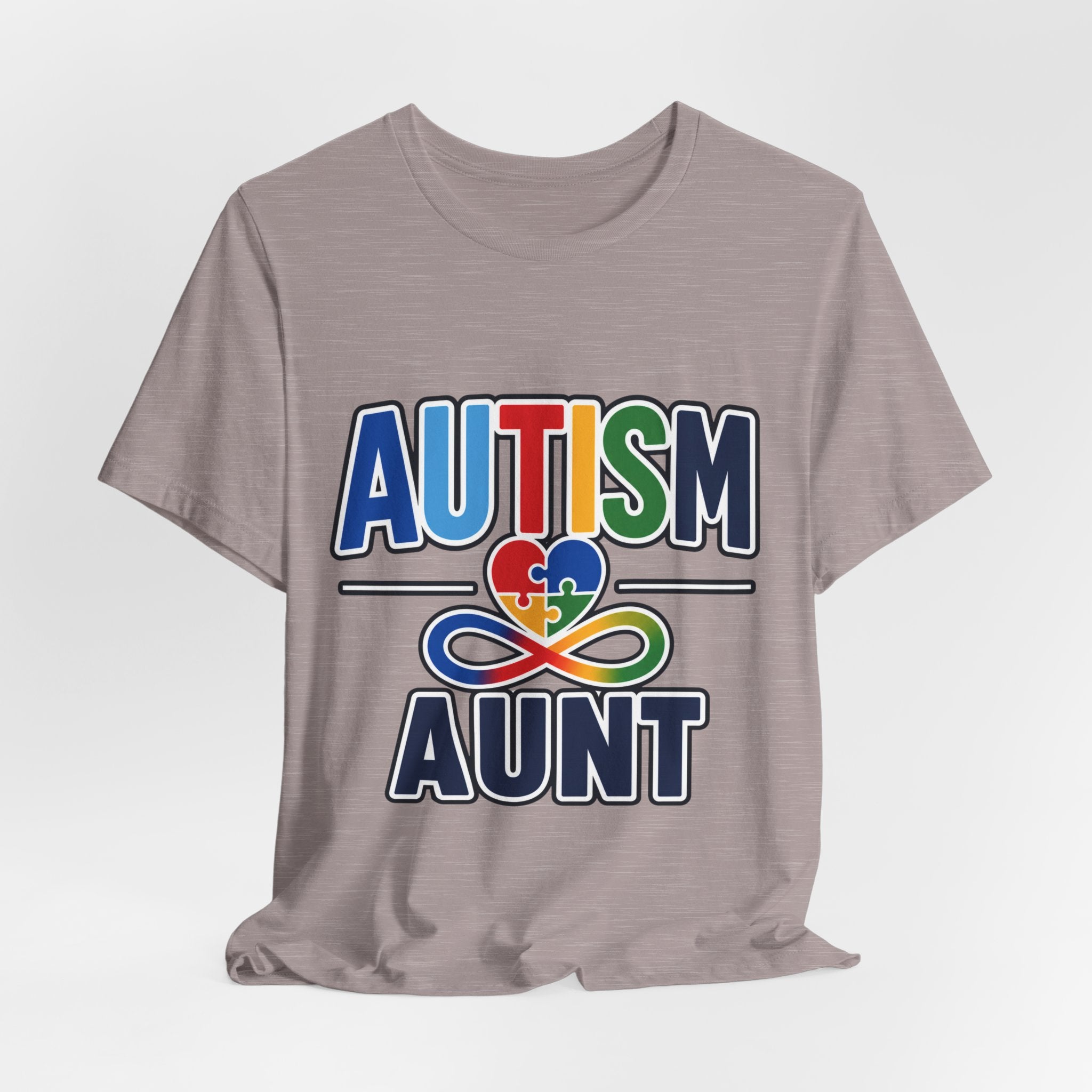 Autism Aunt Shirt | Colorful Puzzle Heart Tee | Autism Acceptance Gift for Aunt | Neurodiversity Awareness T-Shirt | Family Apparel